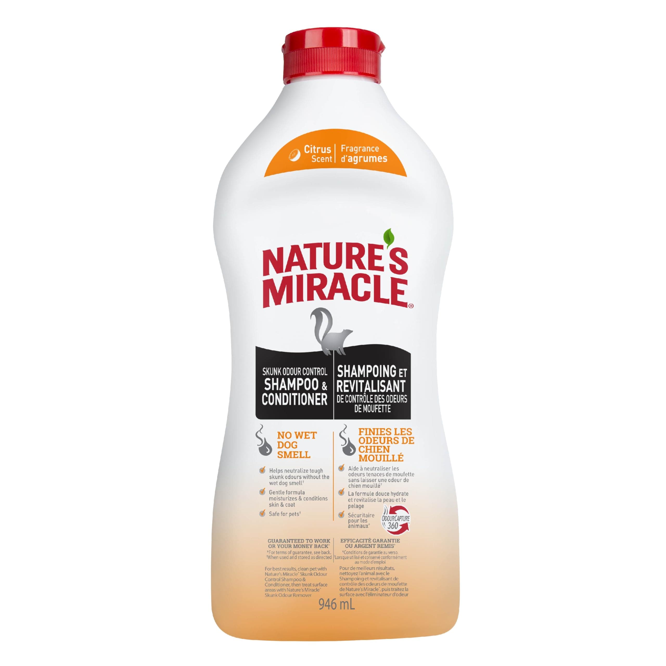 Nature’s Miracle Skunk Odor Control Shampoo & Conditioner (Citrus Scent) - 32oz Squeeze