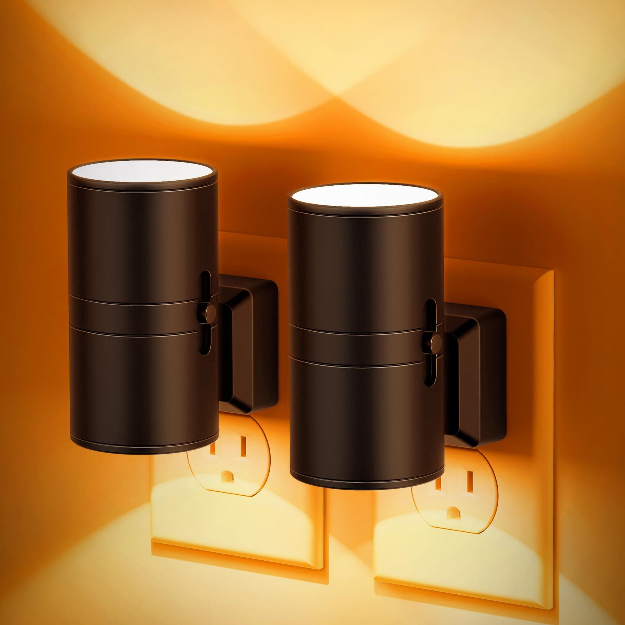 JandCase Amber Night Lights Plug into Wall, Dimmable Night Light Plug in