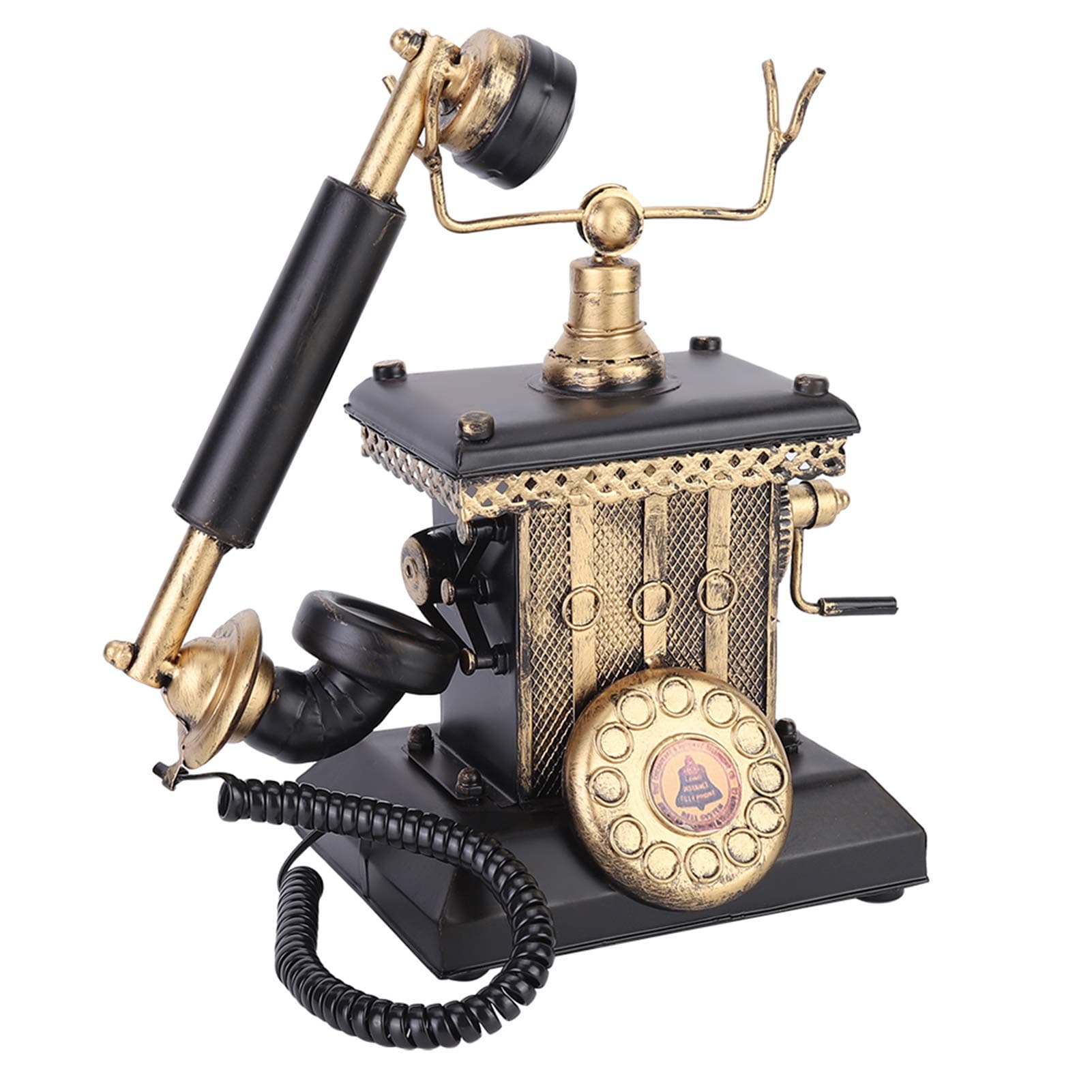 Telephone Ornament, Telephone Statue, Desktop Window Iron Art Vintage for Home Office