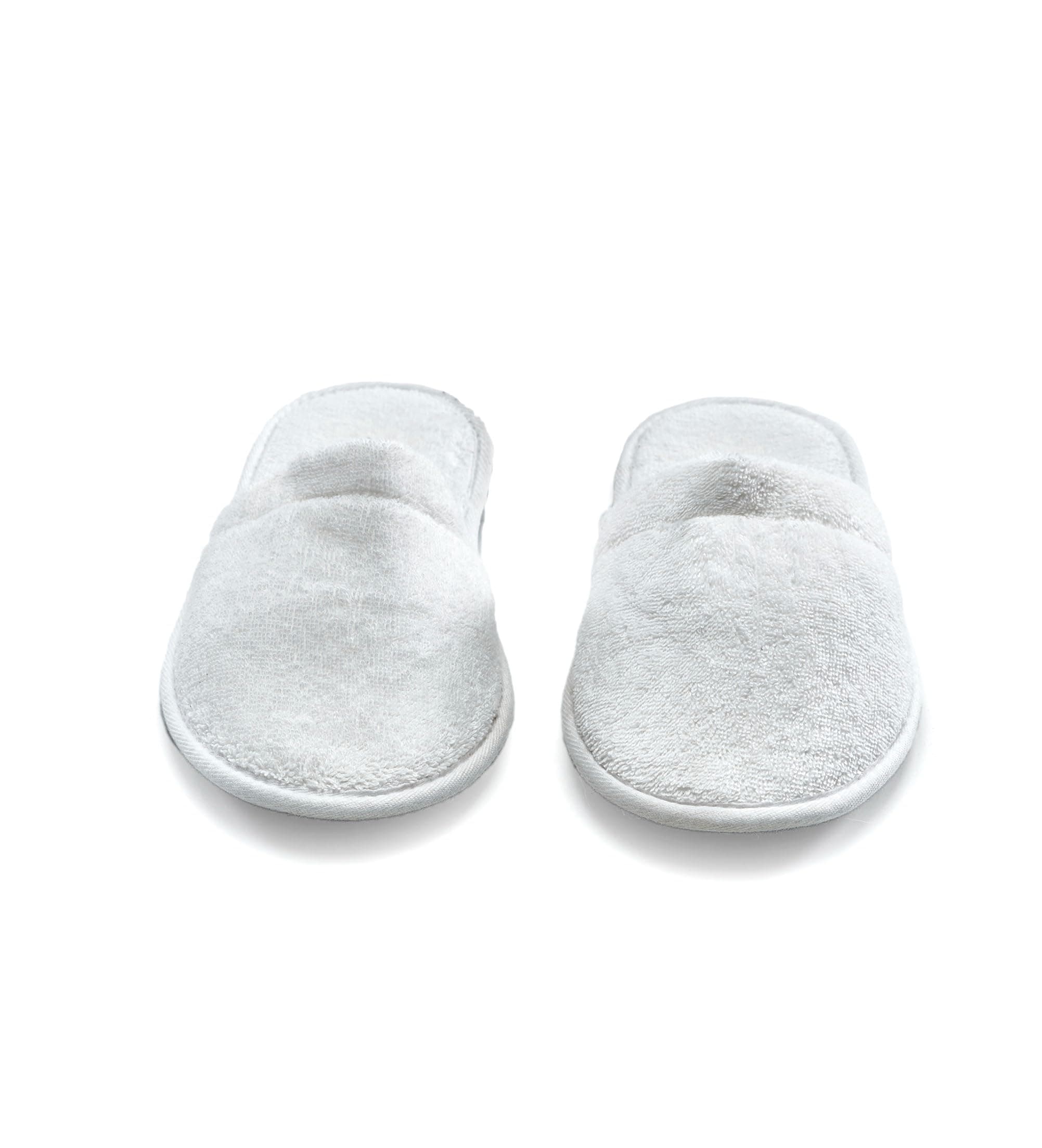 ESKYMODE - Mens Cotton Terry Cloth Bath Slippers Travel Hotel, White, Free Size