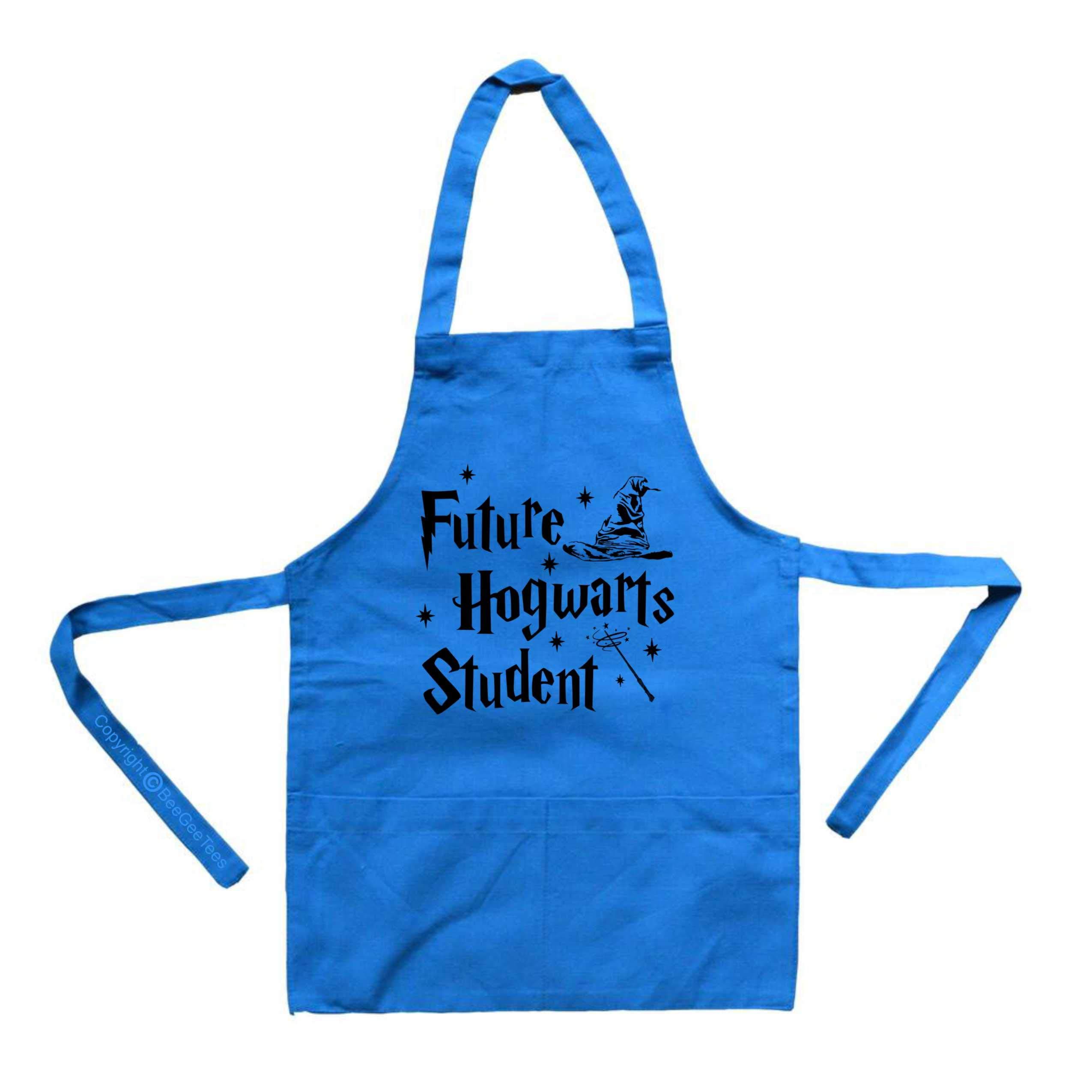 BeeGeeTees Childs Apron Future Student Funny Wizard Childrens Apron (Blue, 13" x 19")