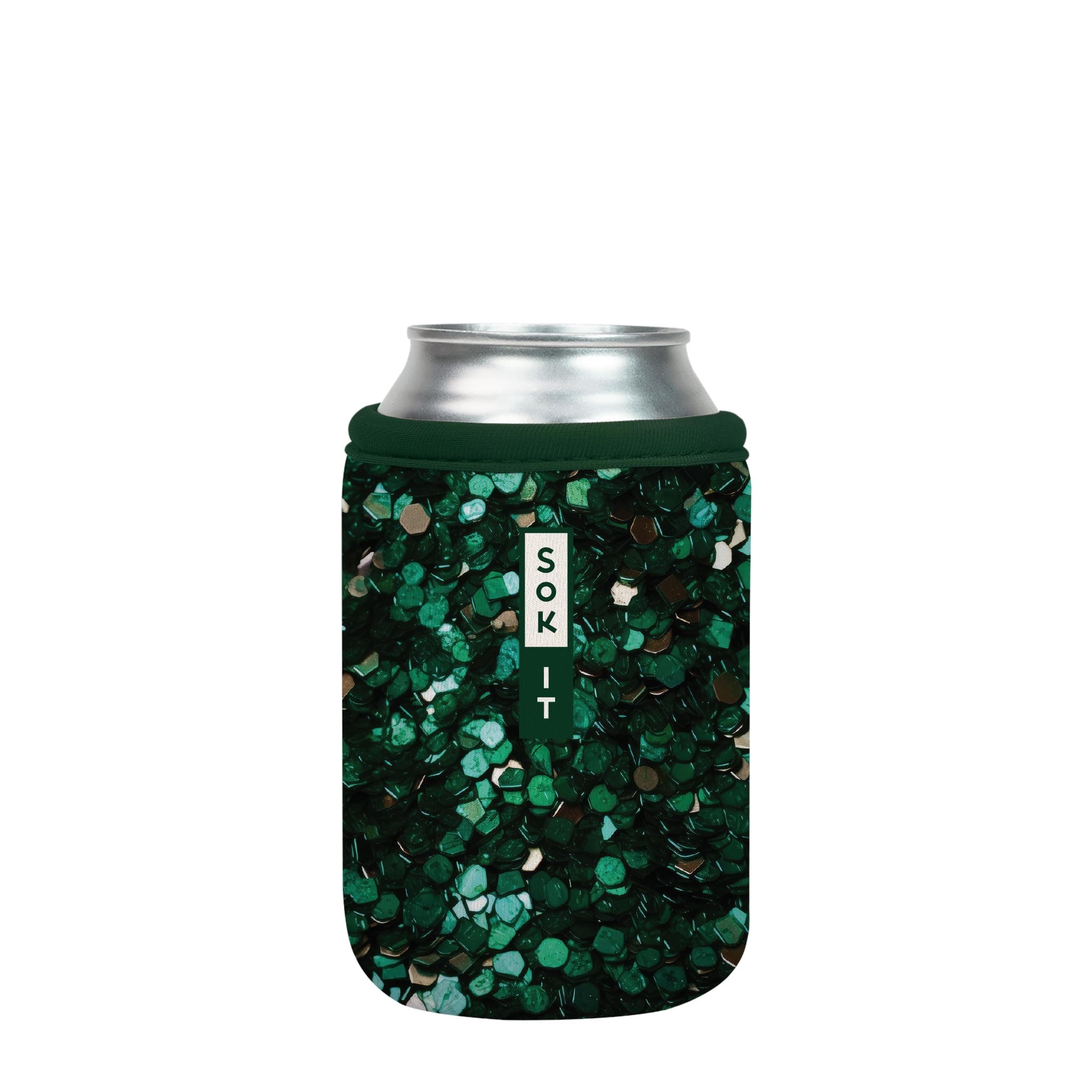 Sok It CanSok Sleeve for Beer & Soda Insulated Neoprene Cover (Glitterally Perfect, 12oz Can Sleeve)