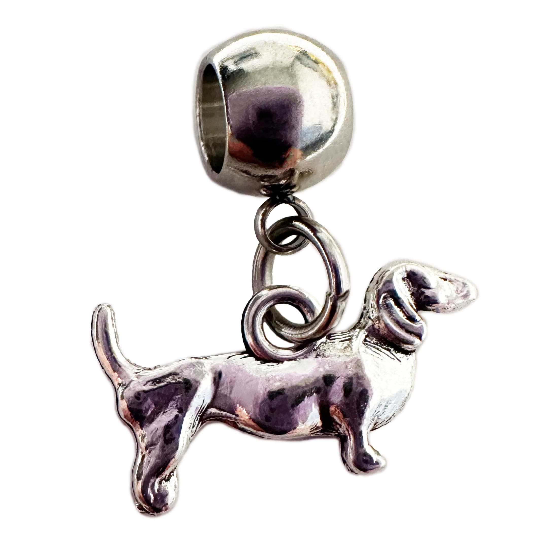 Dave The Bunny Dachshund Charm - Dachshund Decor Weiner Dog Jewelry with Stainless Steel Connector and Metal Alloy Charm, Elegant Canine-Inspired Accessory for Dog Lovers, Alloy Steel, No Gemstone