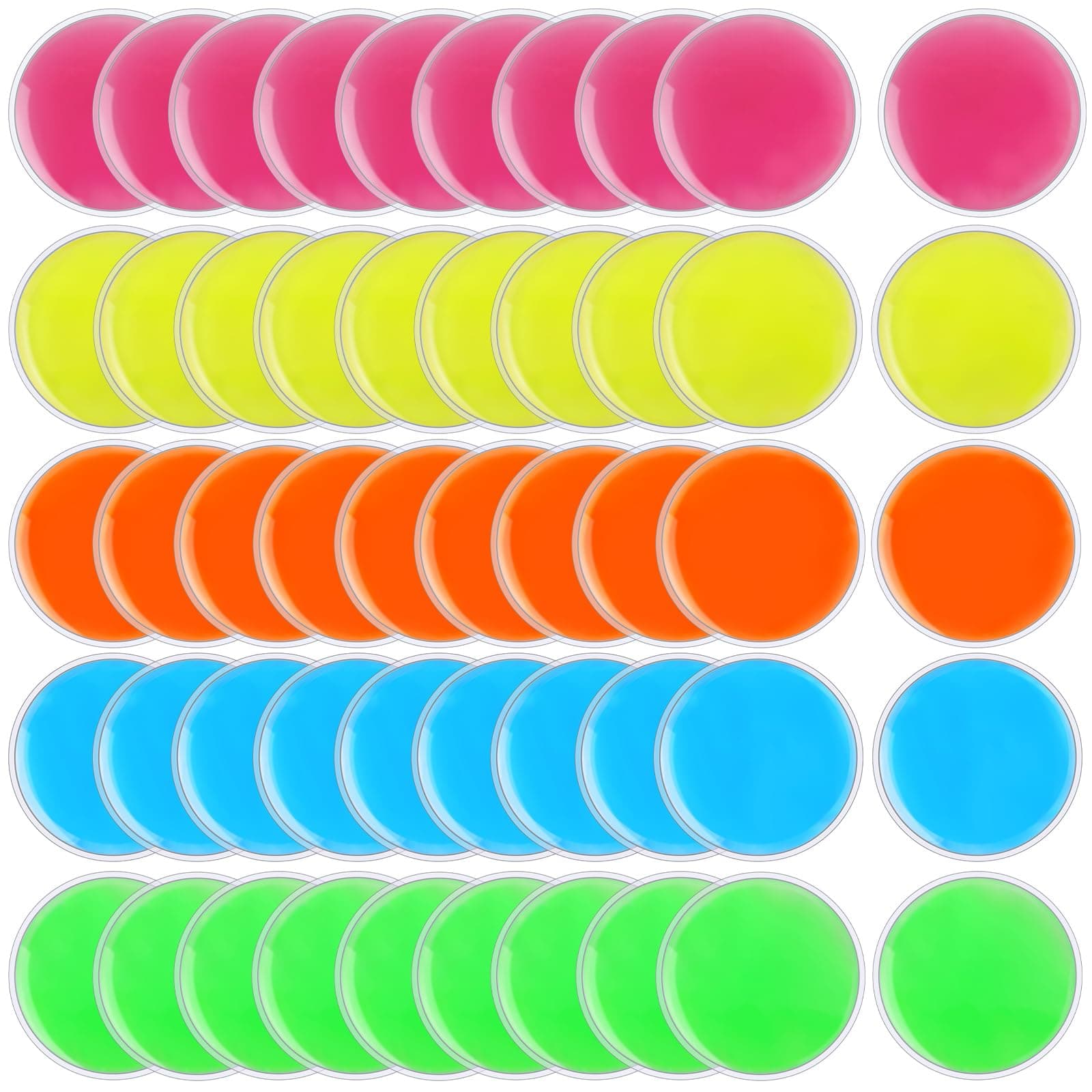 TrelaCo 50 Packs Reusable Gel Ice Packs Bulk Small Round Ice Pack Hot Cold Compress for Injuries Eyes Face Toothache Breastfeeding Migraine Bruises Allergies