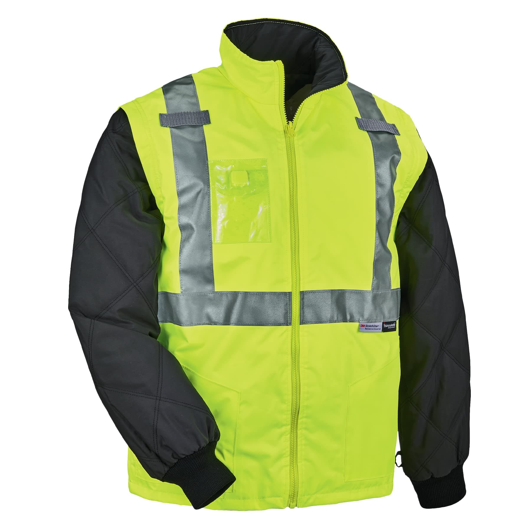 Ergodyne GloWear 8287 High Visibility Reflective Convertible Thermal Vest/Jacket, 5X-Large, Lime