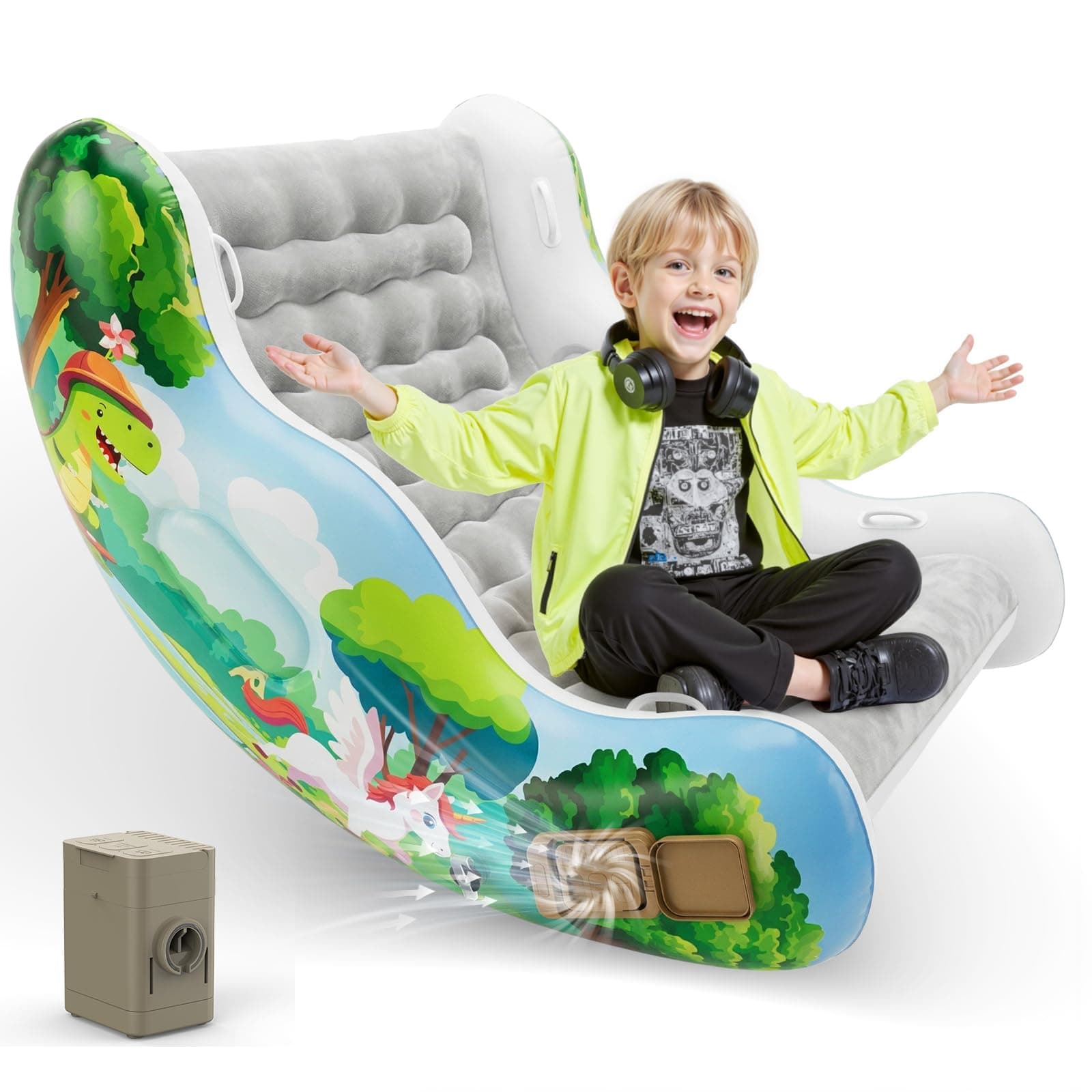 Inflatable Chair for Kids, Sensory Rocking Chair with Electric Air Pump