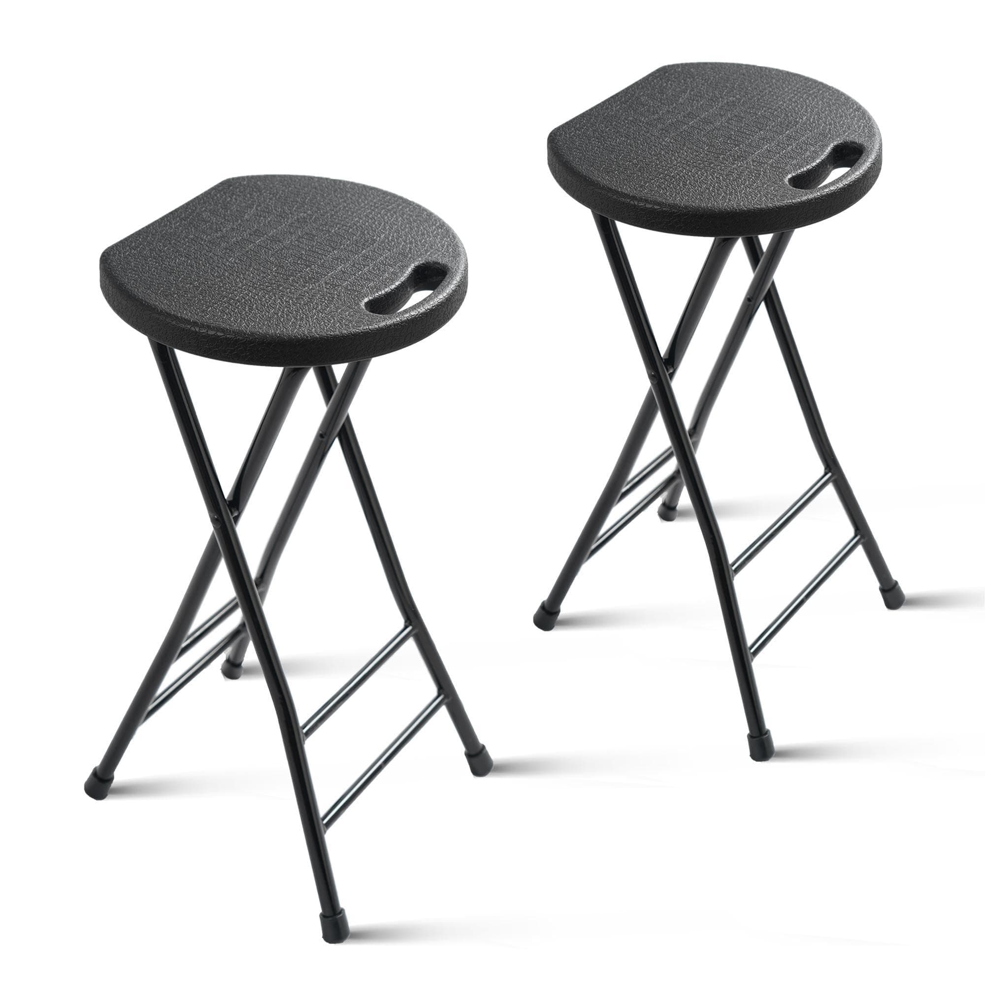 COOZMENT 24-Inch Folding Stool with Handle, Folding Bar Stool with Non-Slip Feet,Folding Chair,Indoor and Outdoor Foldable Stool for Adults,500 lbs Capacity,Kitchen,Game Room(13"×11.5"×24")