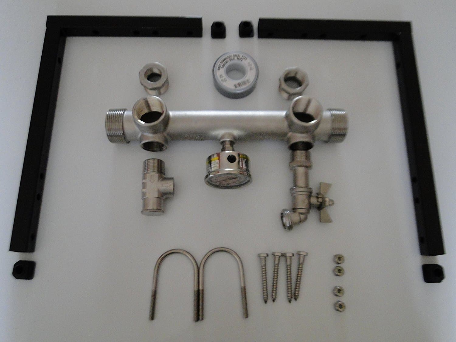 STAINLESS STEEL CONSTANT PRESSURE TANK TEE VFD MANIFOLD KIT + WALL MOUNT BRACKETS BOSHART FOR GRUNDFOS CU301 FRANKLIN or GOULDS
