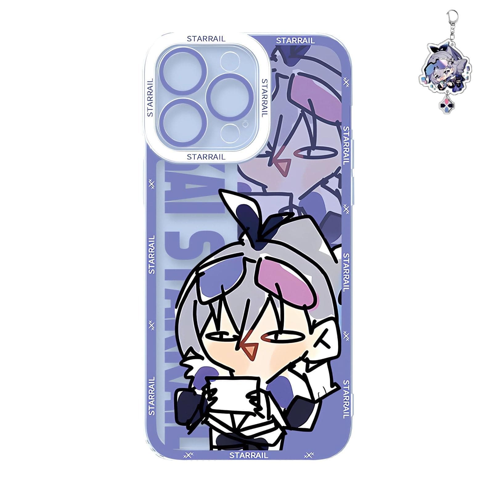 Dalicoter Game Phone Case Anime Silver Wolf Phone Case Multi-Model Compatible with 17/16/15/14/13/12/11 Funny Phone Cover Protective (iPhone 11 Pro with Free Keychain)