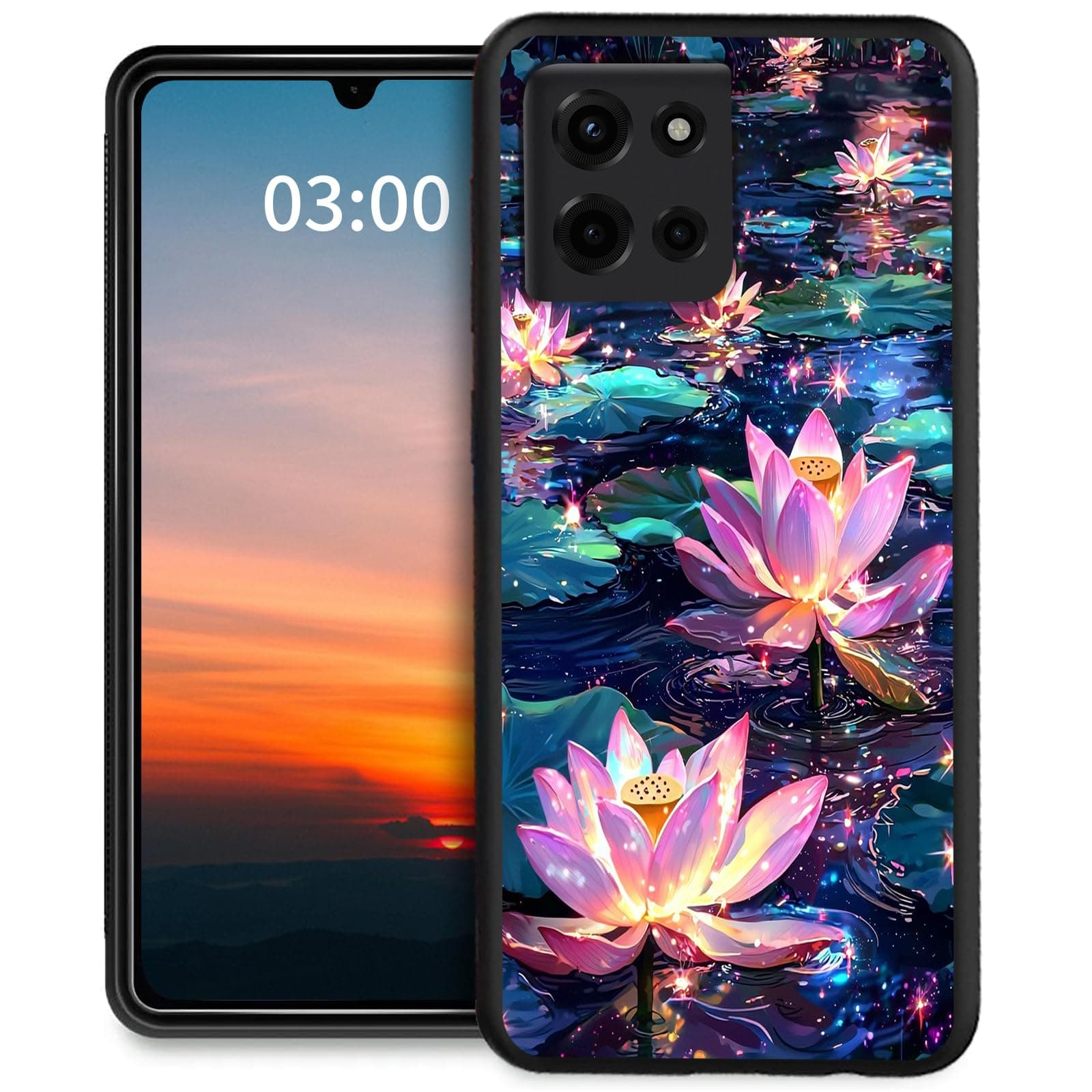 LYHXLYJH for Motorola Moto G Power 2025 Case,Slim Soft TPU Silicone Anti-Scratch Shookproof Protective Cover-Luminous Lotus