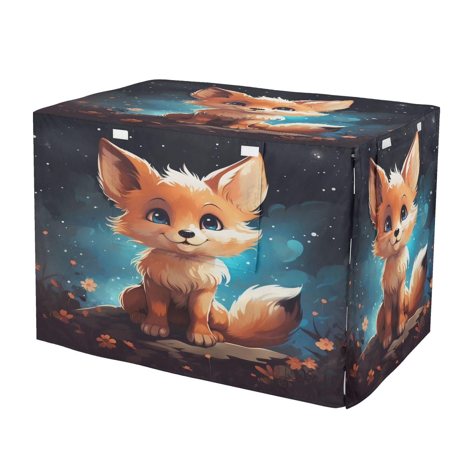 Cute Cartoon Pattern Fox Dog Cat Crate Cover,Waterproof Pet Kennel Covers for Animals Cages Indoor Outdoor
