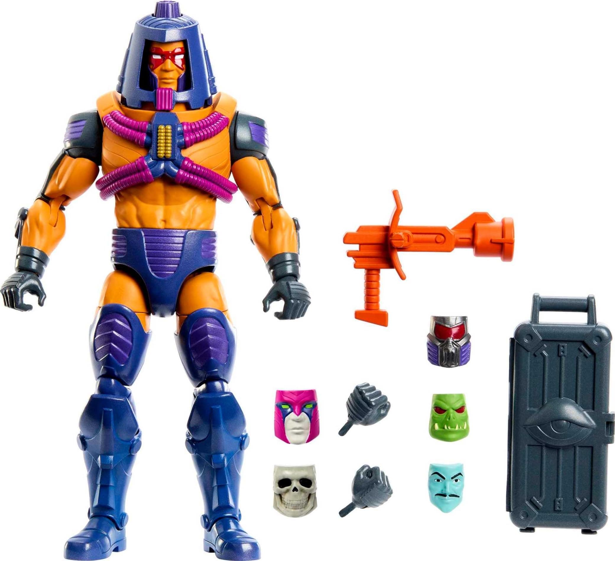 Masters of the Universe Masterverse Action Figure Man-E-Faces, Deluxe Collectible with 6 Swappable Face Plates, Articulated MOTU Toy Gift, HLB45