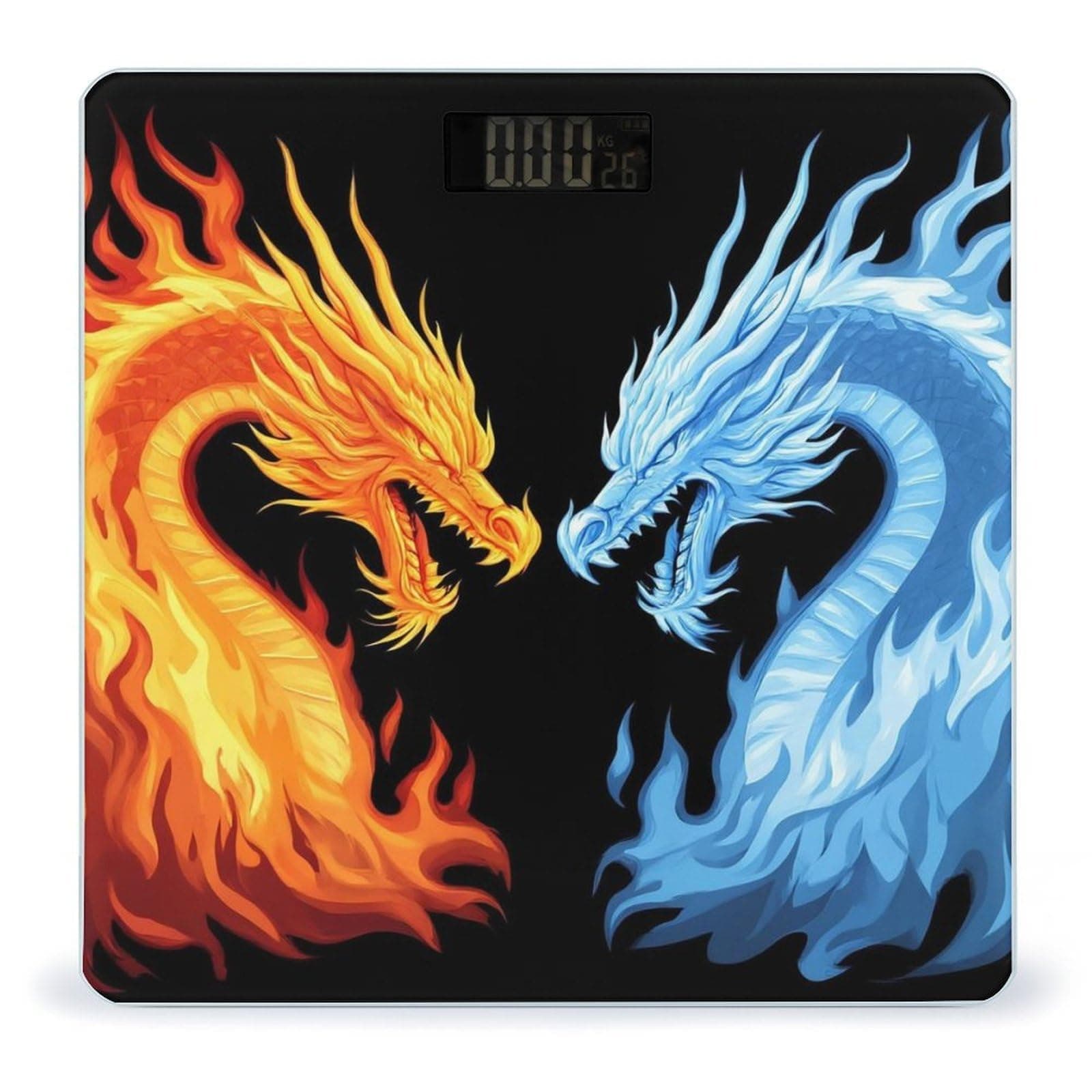 Smart Scale for Body Weight Digital Bathroom Weighing Scale Energy Saving Scale Red Blue Ice Fire Flame Dragon