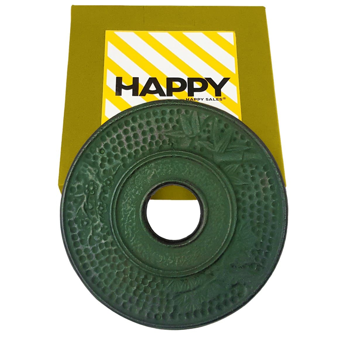 Happy Sales HSTV-BMG04, Cast Iron Trivet Bamboo Green