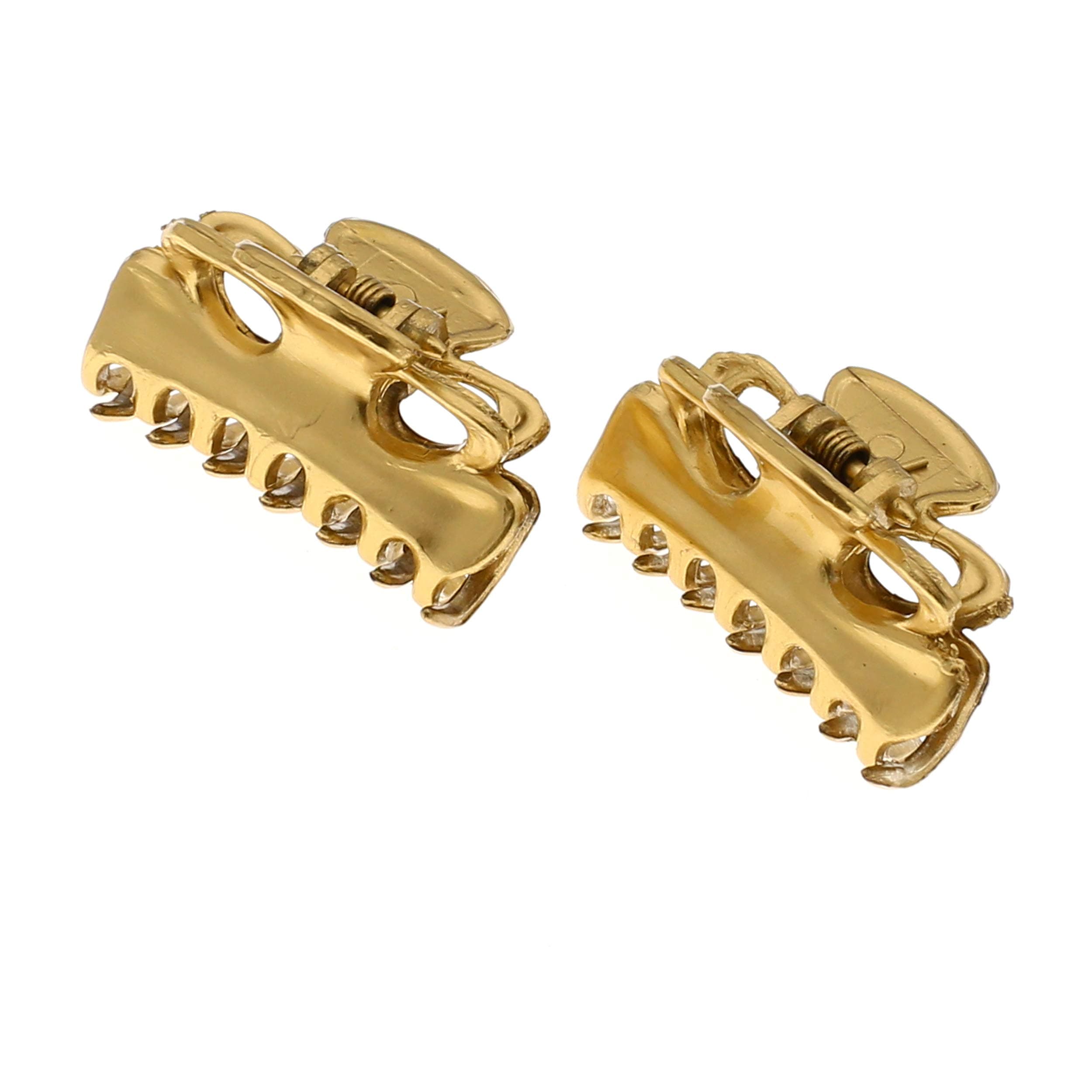 Camila Paris CP2921/2 French Hair Clips for Women, Set of 2 Small 1 inch Gold Girls Hair Claw Clips Jaw Fashion Durable and Styling Hair Accessories for Women, Made in France with Cellulose