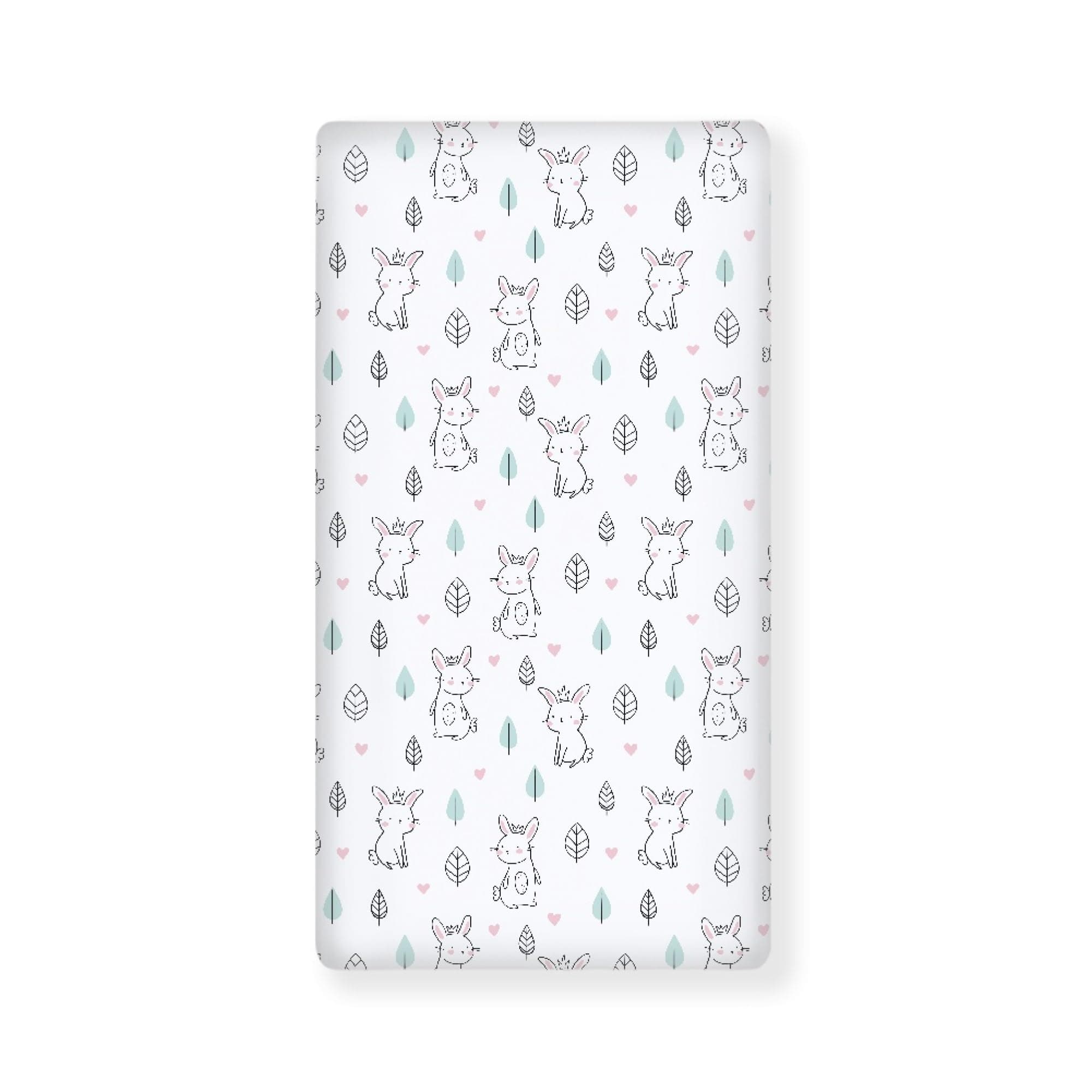 Streeyiu Rabbits Baby Crib Sheets for Boys Girls Bunny Fitted Crib Sheet for Standard Crib and Toddler Mattress Cute Animal Baby Mattress Sheets Toddler Bed Sheet 52x28x8 in