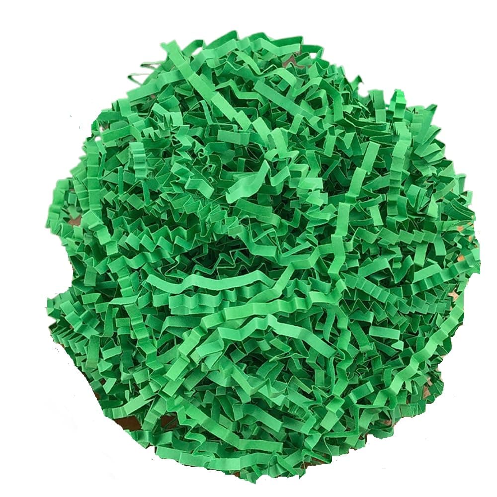 Ankelesz 50g Easter Raffia Grass Paper Shred for Gift Wrapping Basket and Gift Box Filling，Crinkle Cut Paper for Wrapping (Green)