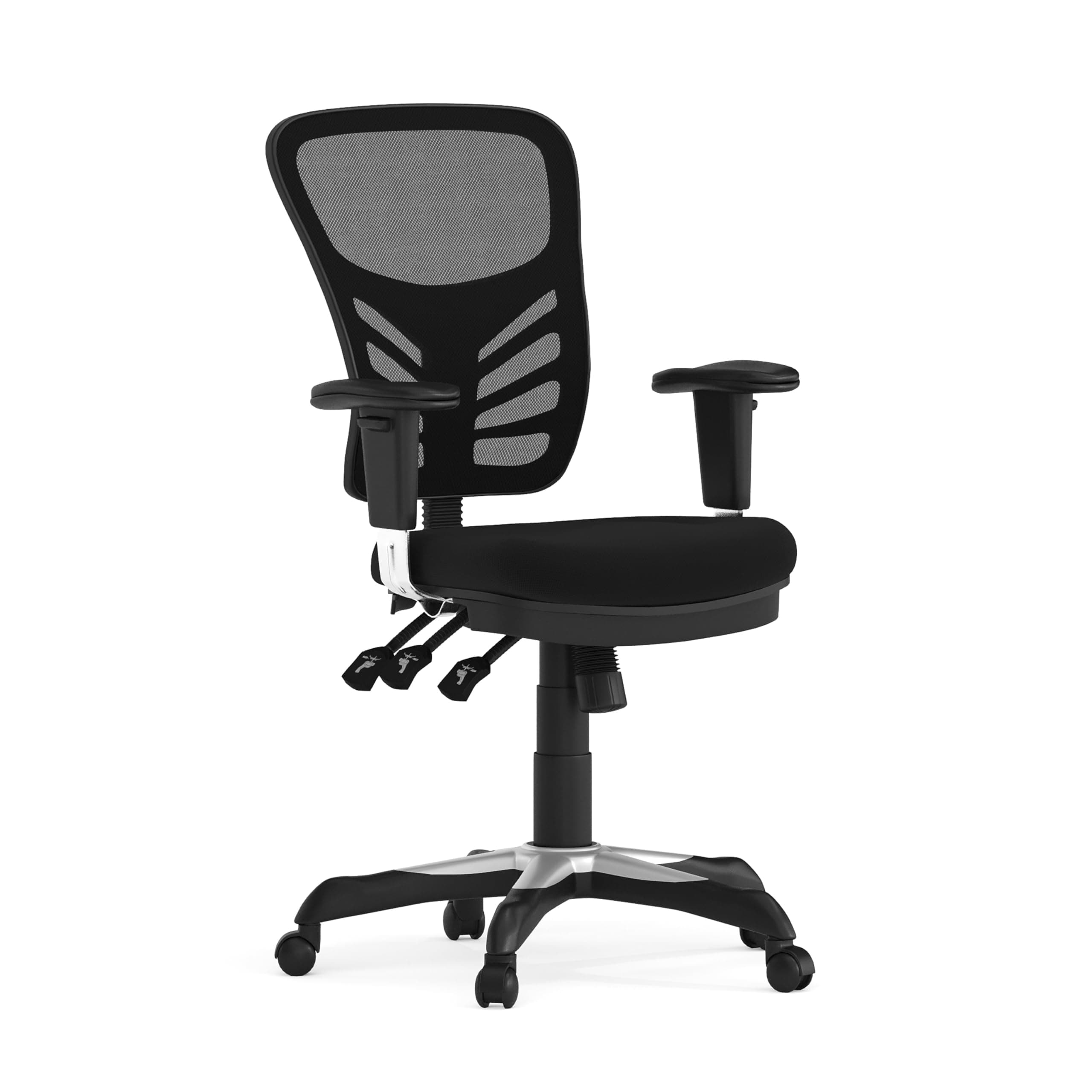 Flash Furniture HL-0001-GG Mid-Back Chair with Triple Paddle Control, Black Mesh