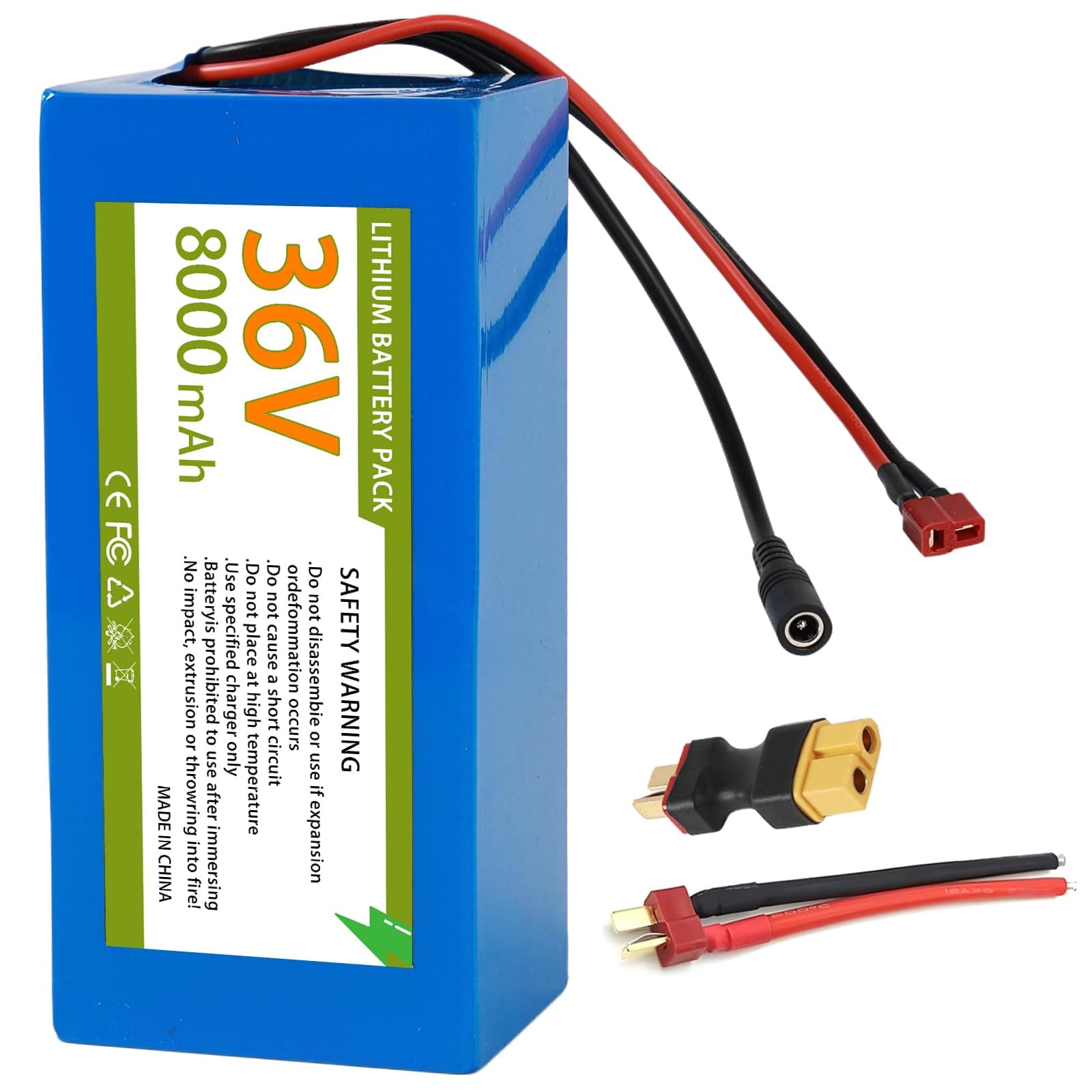 DYMOZYNE 36V/48V Lithium Battery Pack 8Ah/12AH/20AH/25AH Equipped with 30A (BMS) Applicable to 150W/200W/550W/750W/1000W DIY Projects Bike Battery