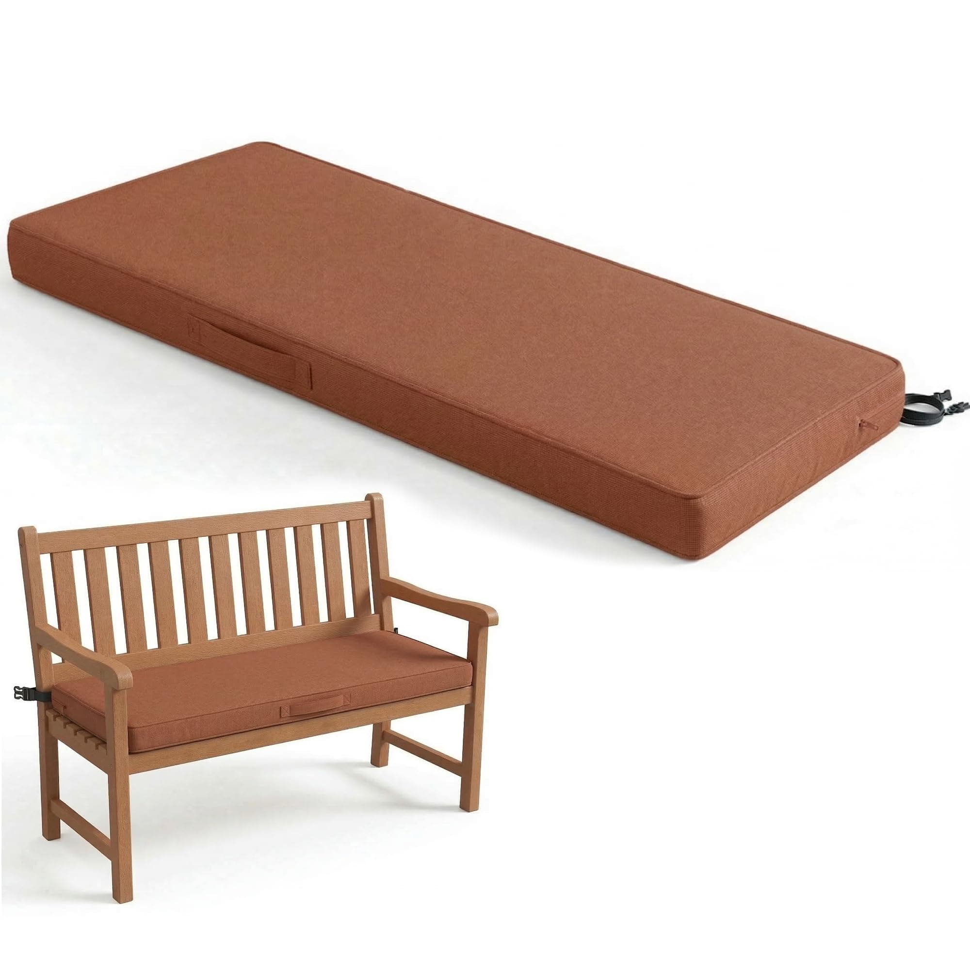 Codi Outdoor Bench Cushion for Patio Furniture, 48x18x3'', Spice