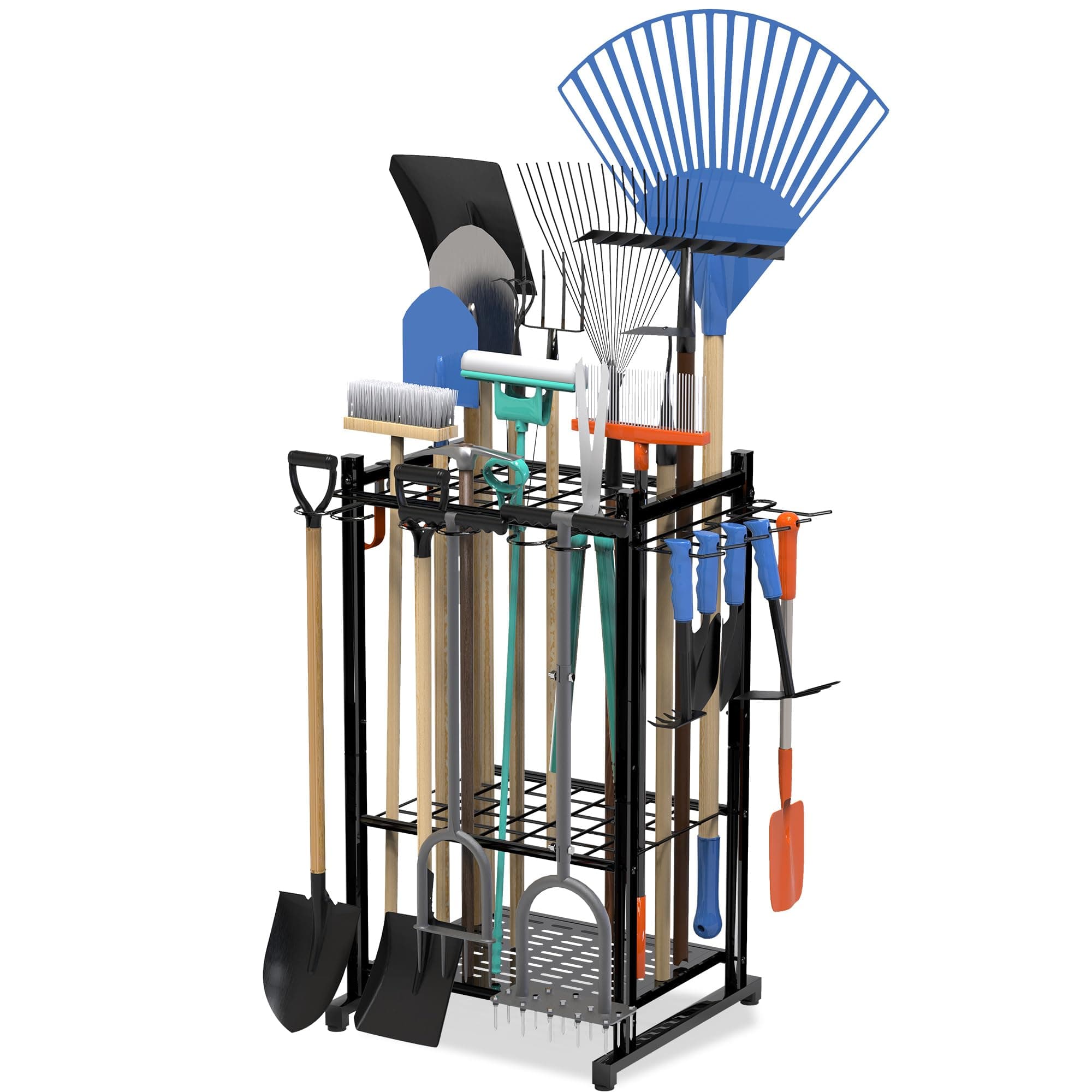 Garden Tool Organizer, Holds 50 Long Handled Tools for Garage Shed