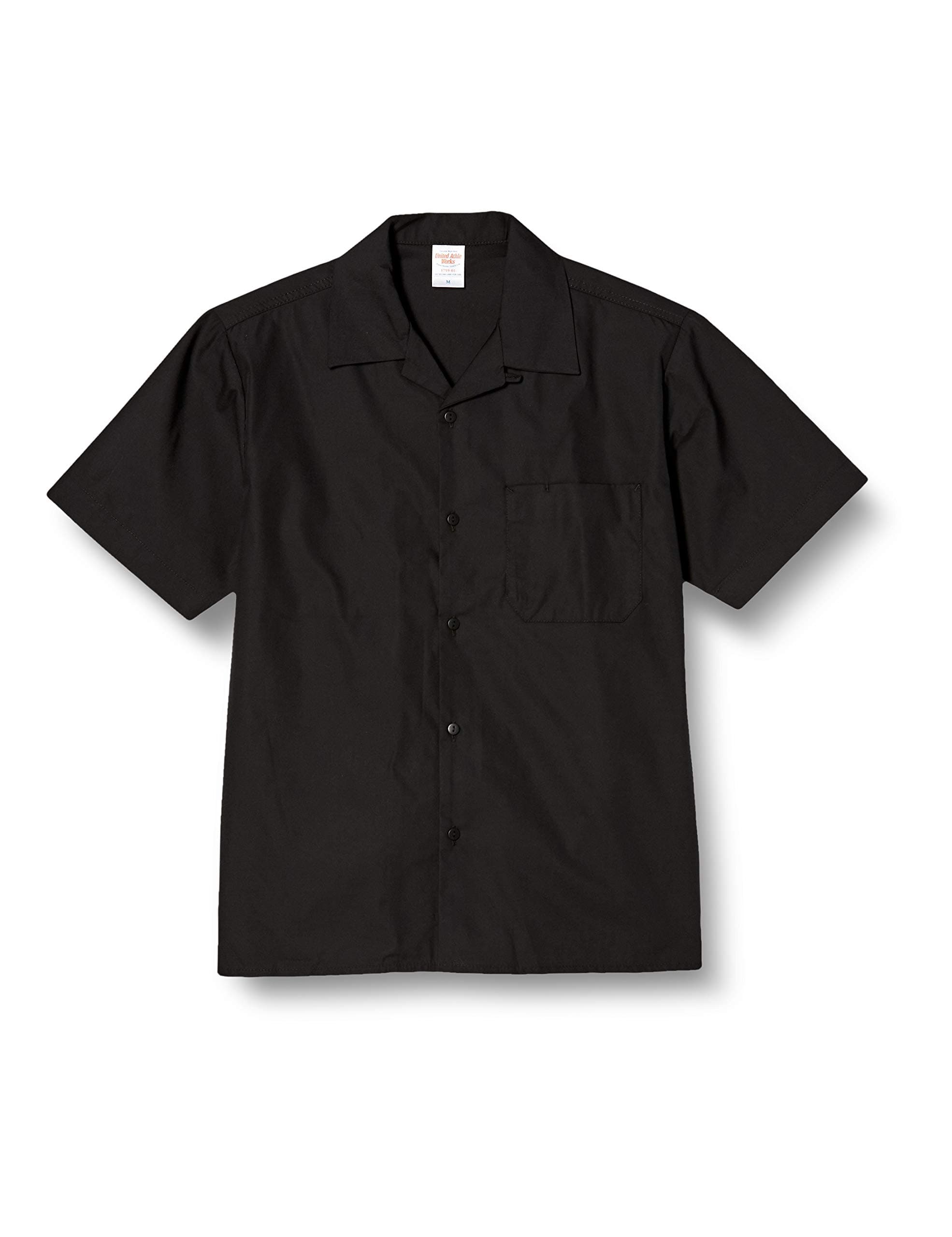 [ユナイテッドアスレ] T/Cオープンカラーシャツ 175901 ブラック XL