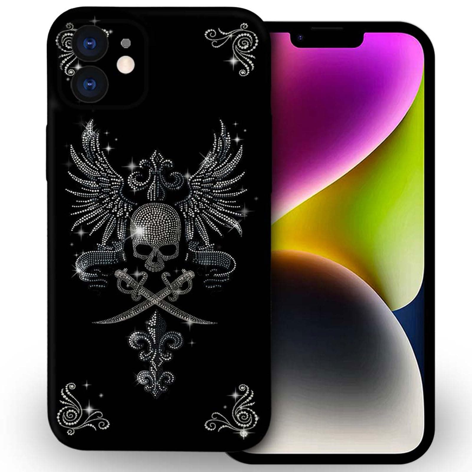 ZHEGAILIAN Case Compatible with iPhone 12 Mini,Diamond Headbone TPU Soft Using 3D Printing Process Full Case Printing Design Cover for iPhone 12 Mini 5.4-inch