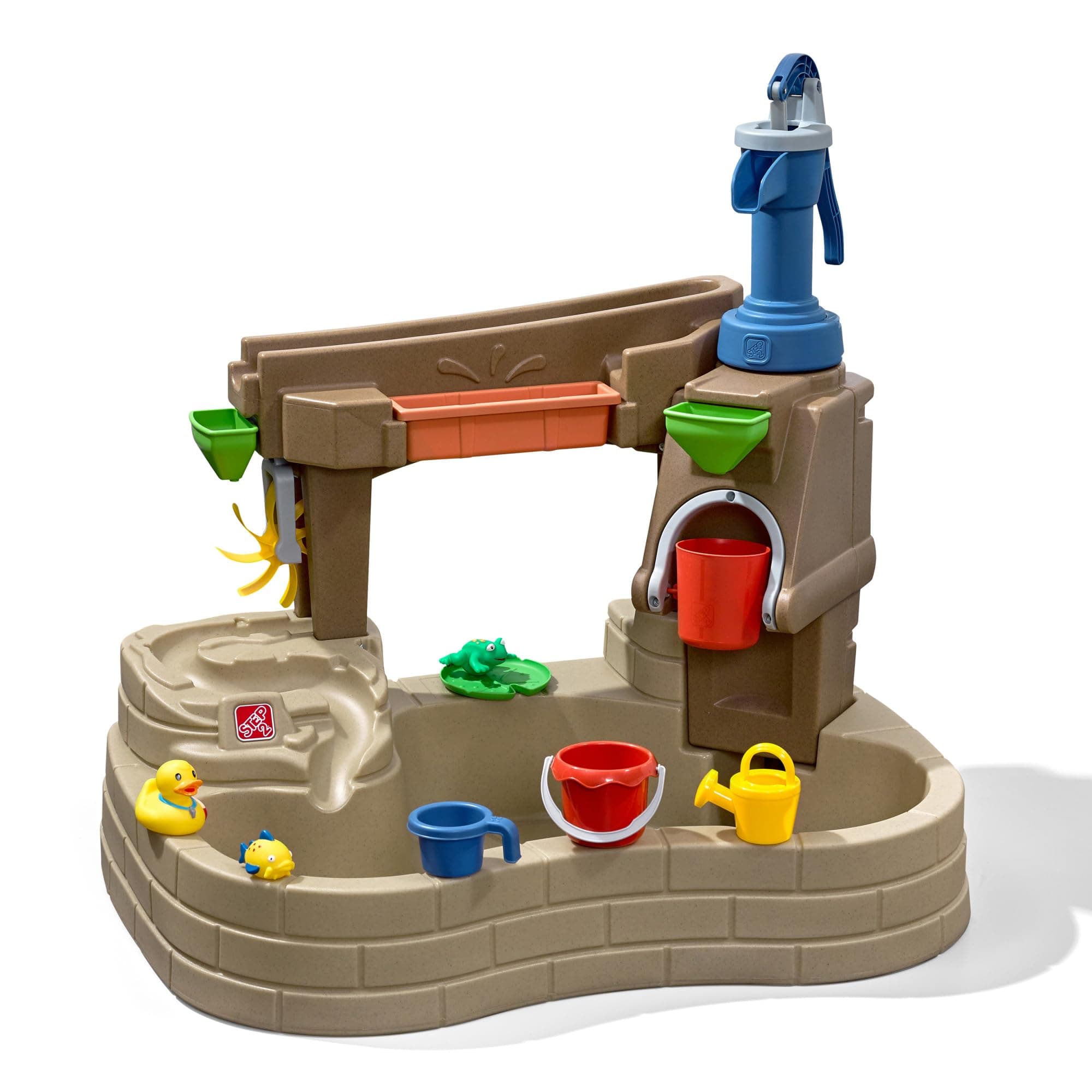 Step 2 Pump & Splash Discovery Pond Water Table, Kids Water Sensory Activity Pool, Summer Outdoor Toys, 10 Piece Water Toy Accessories, for Toddlers 2+ Years Old