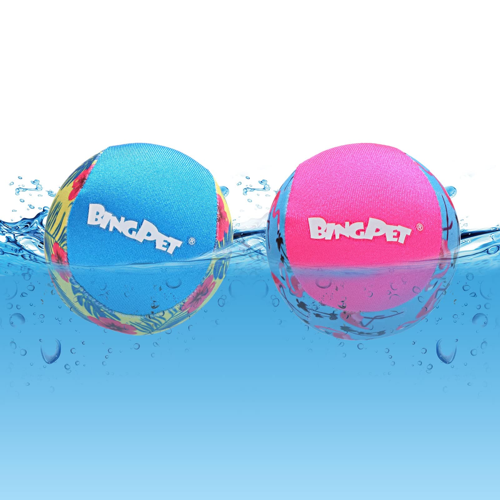 BINGPET Dog Pool Toy Floating Balls, 2 Pcs Dog Water Ball for Summer Swimming Bouncing Ball Pool Toys, Interactive Soft Dog Chew Balls for Small and Medium Dogs