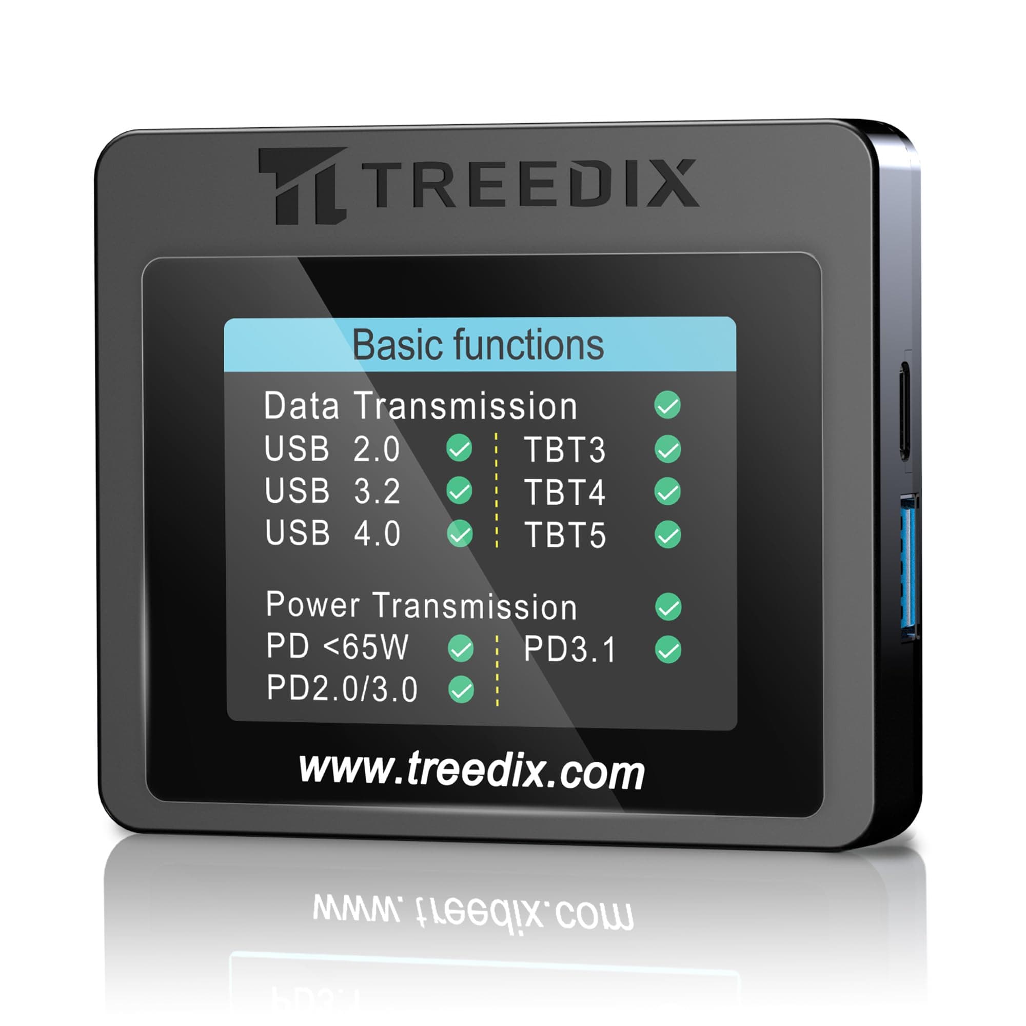 Treedix USB Cable Tester with Display for Cable, Resistance, E-Marker Test