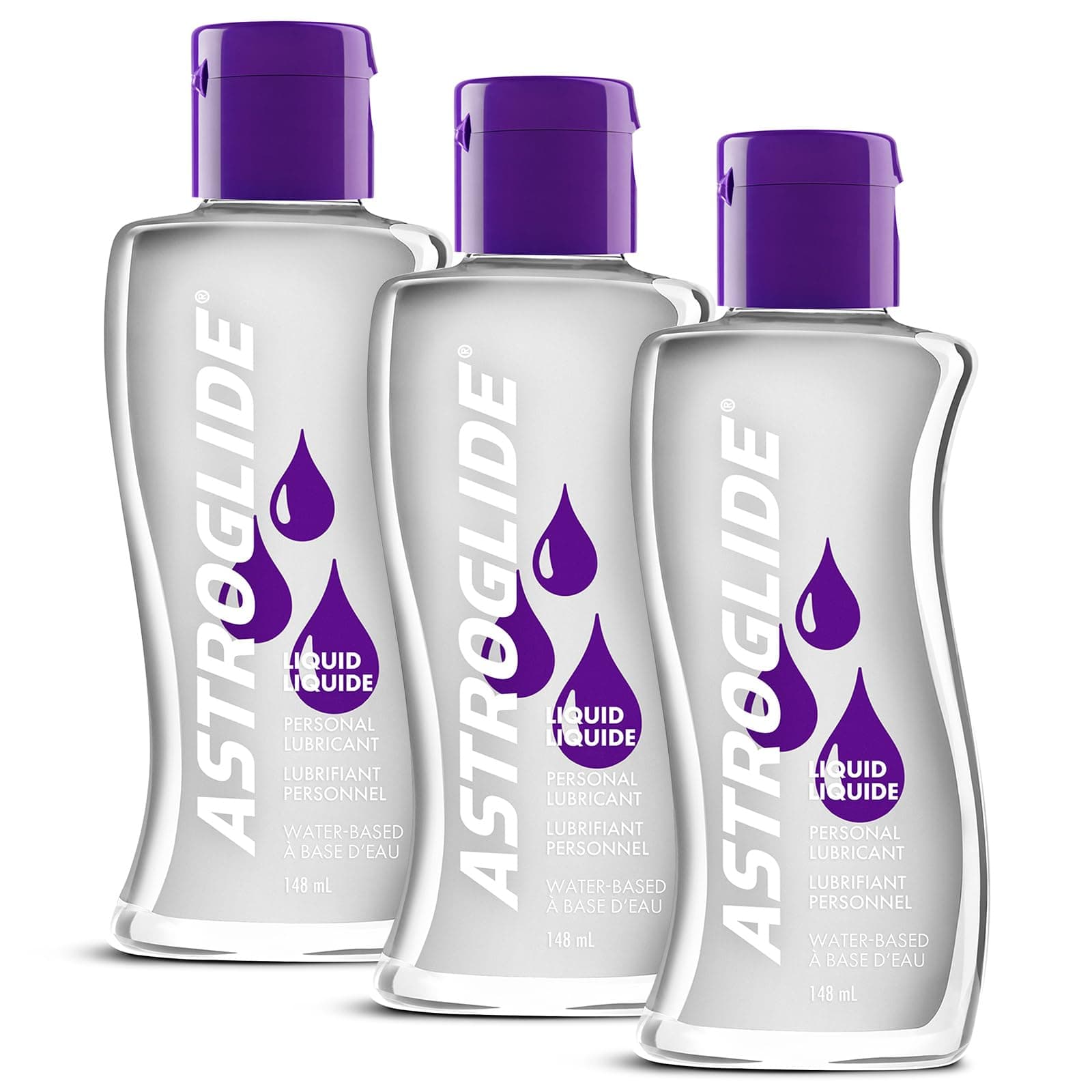 ASTROGLIDE Water-Based Lubricant (148 mL - 3 Pack) Convenience Sized