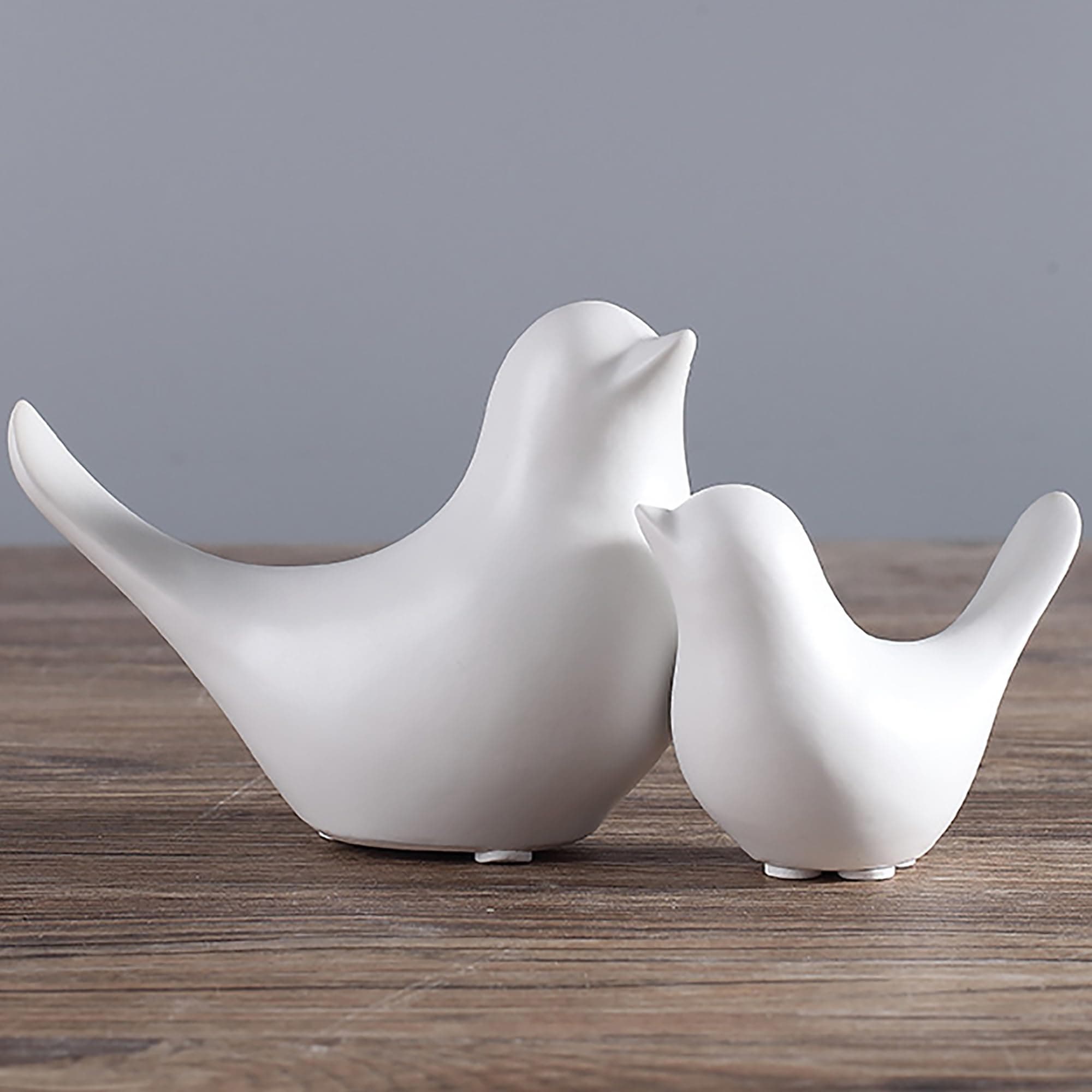 FANTESTICRYAN Small Birds Statues Home Decor, Modern Style, White, M&XL