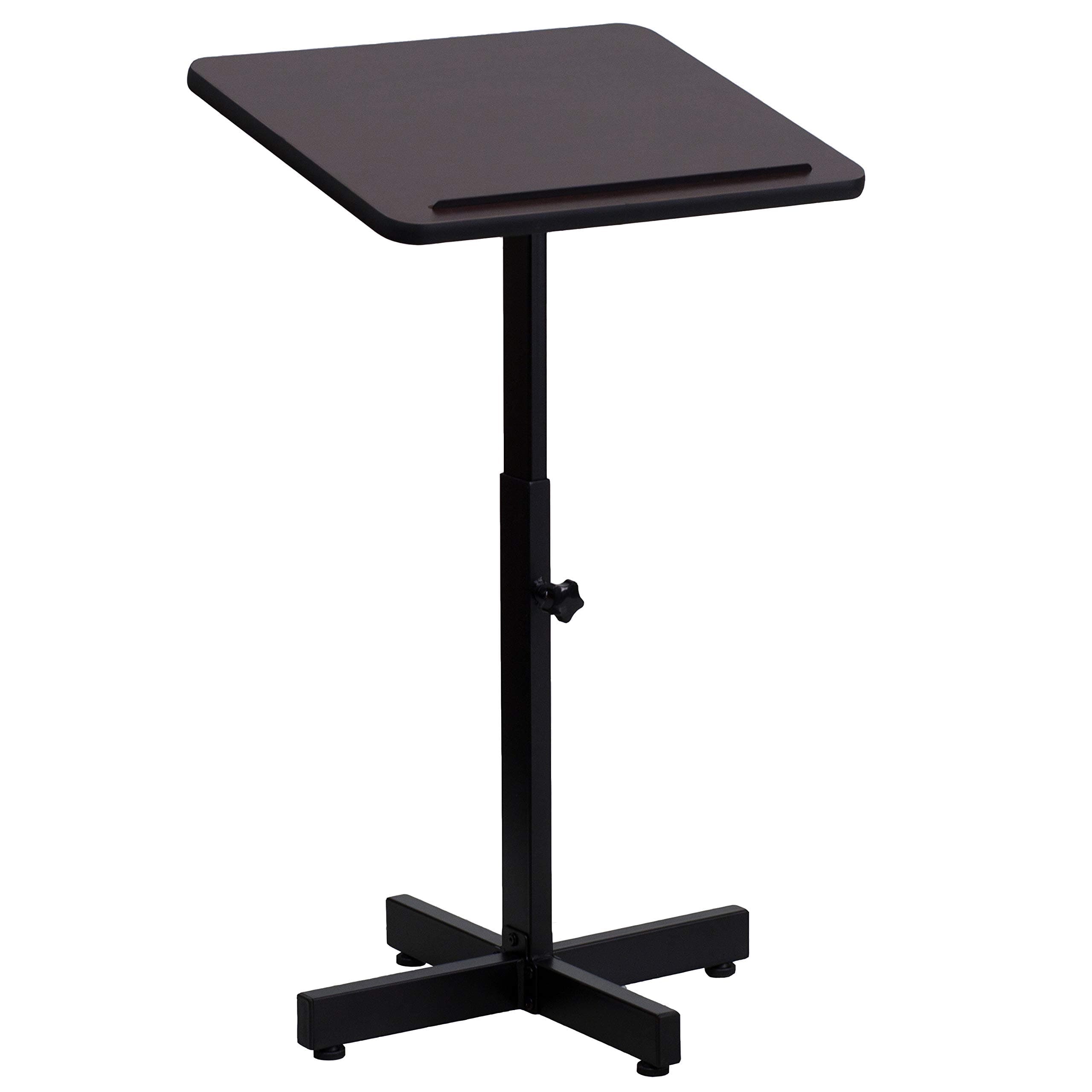 Flash Furniture Adjustable Height Metal Lectern in Mahogany, XU-Lectern-ADJ-GG
