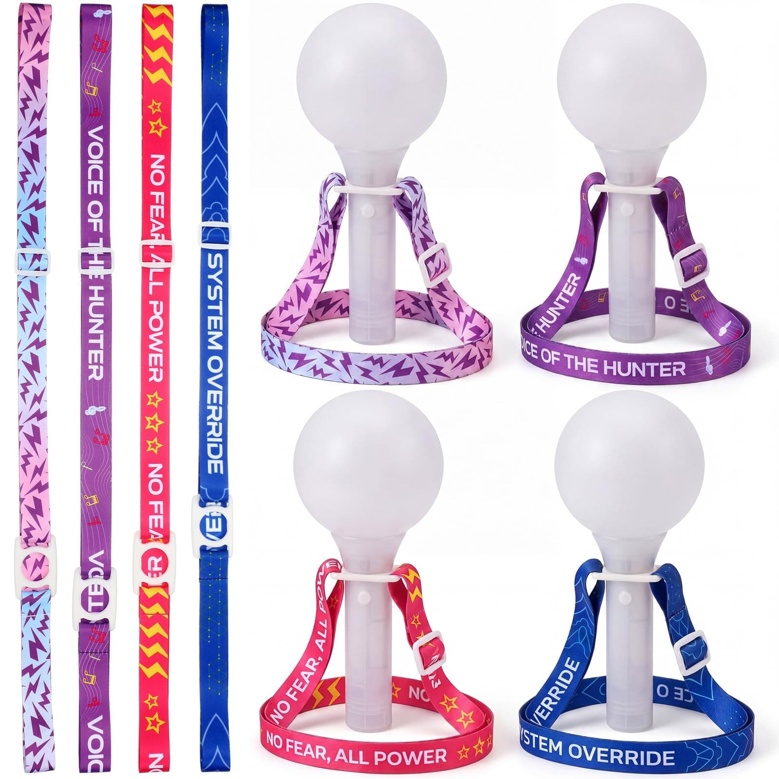 GliCraft 4 Pcs K-pop Lightstick Strap Lanyard Kpop Concert Accessories, Adjustable Shoulder Strap Lanyard Crossbody Light Stick Carrying Holder for Daily Use (Excluding Lightstick)