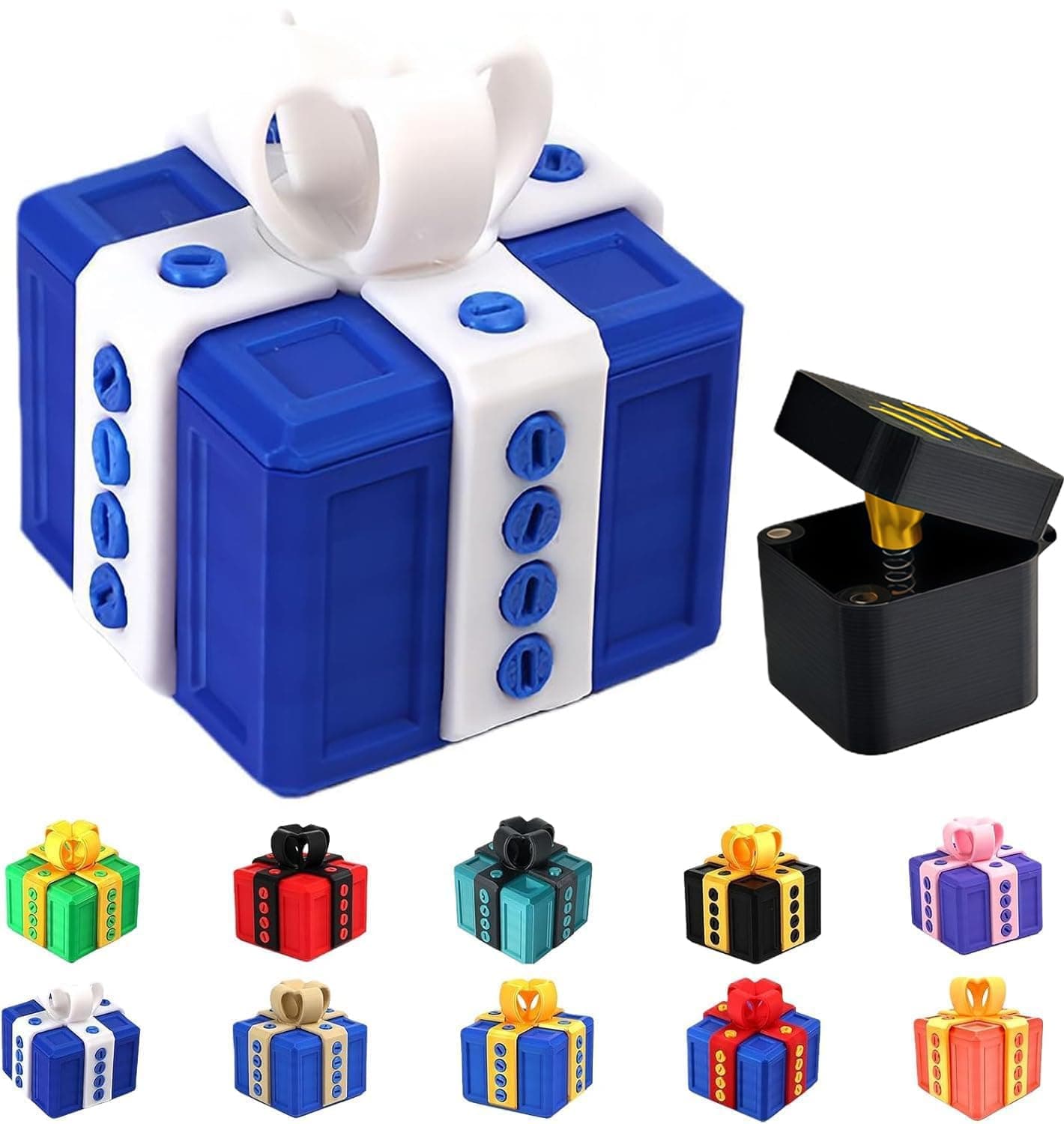 Shelprojsu The Prank Box, The Annoying Present, 3D Printed The Annoying Gifts Box with Screws, Gag Gift for All Occasions, Birthday, Christmas, Halloween (Color/E)