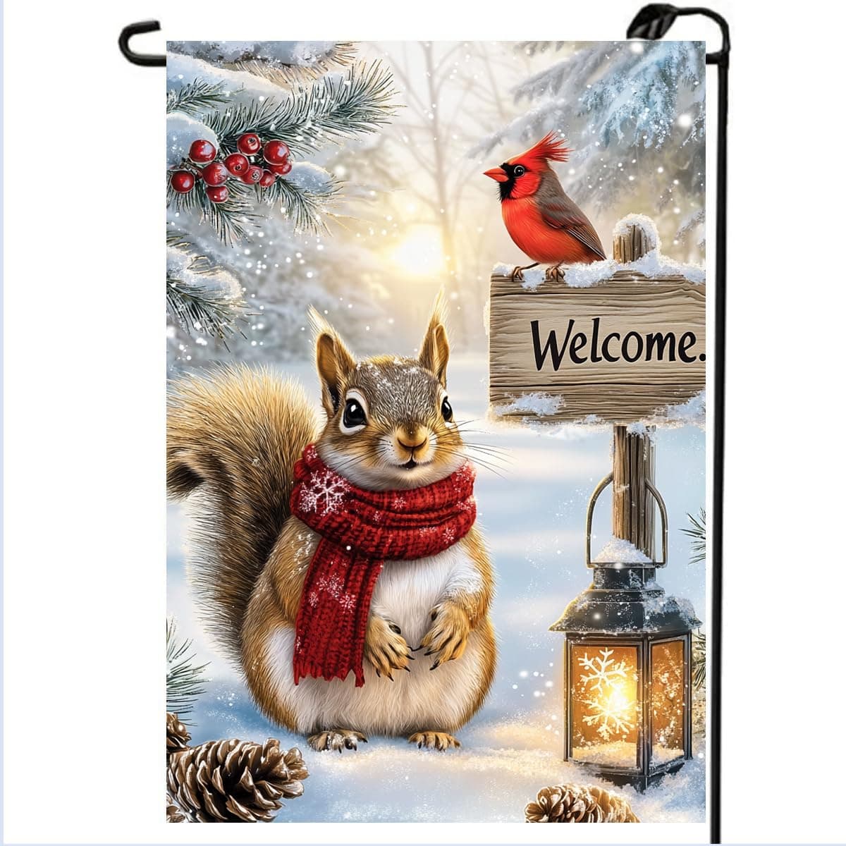 Welcome Winter Christmas Garden Flag 12x18 Inch Double Sided for Outside