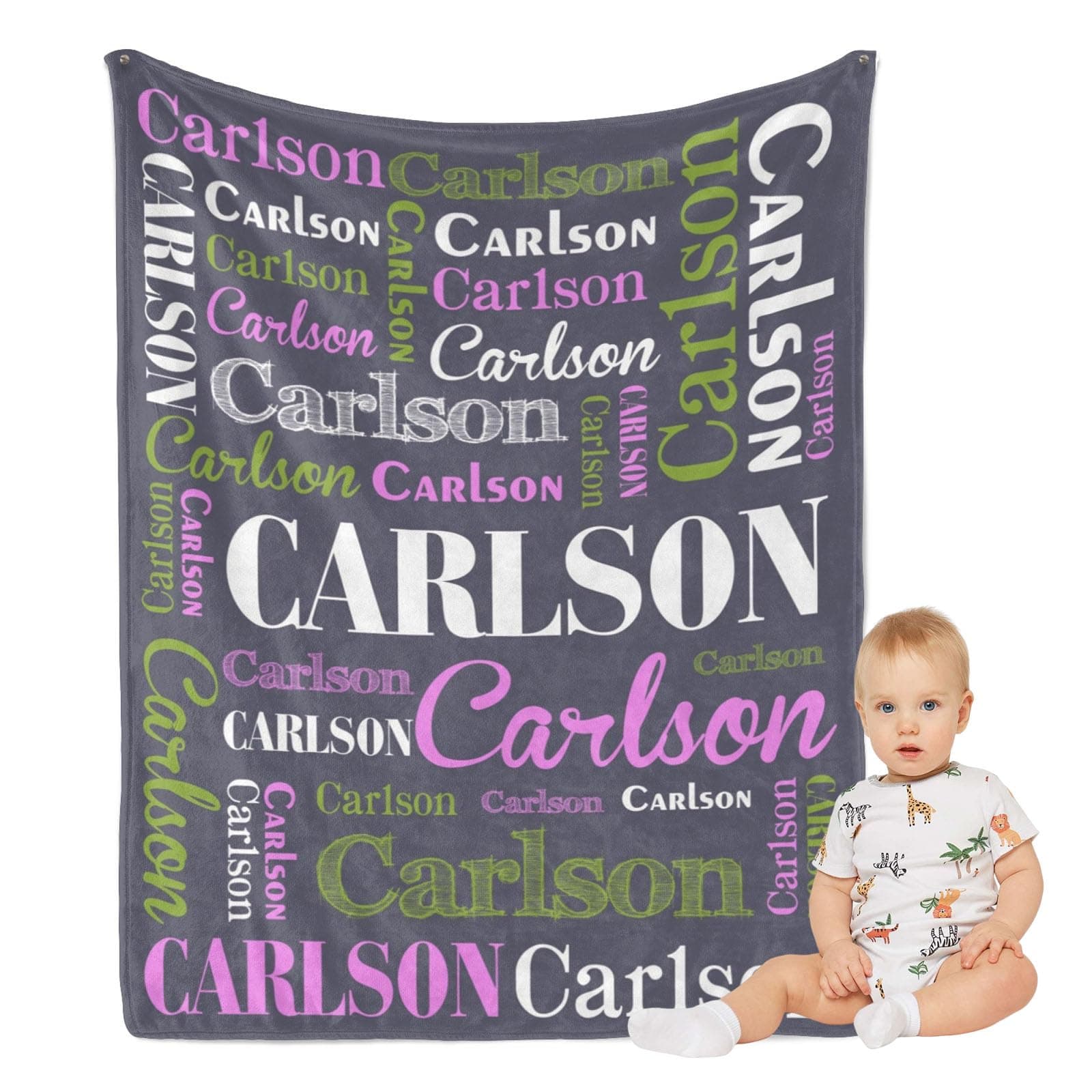 Gypsophila Personalized Blanket for Baby Kids, Custom Name Blanket for Kids, Babies & Adults, Custom Baby Blanket, Unique Baby Gifts for Birthday Christmas