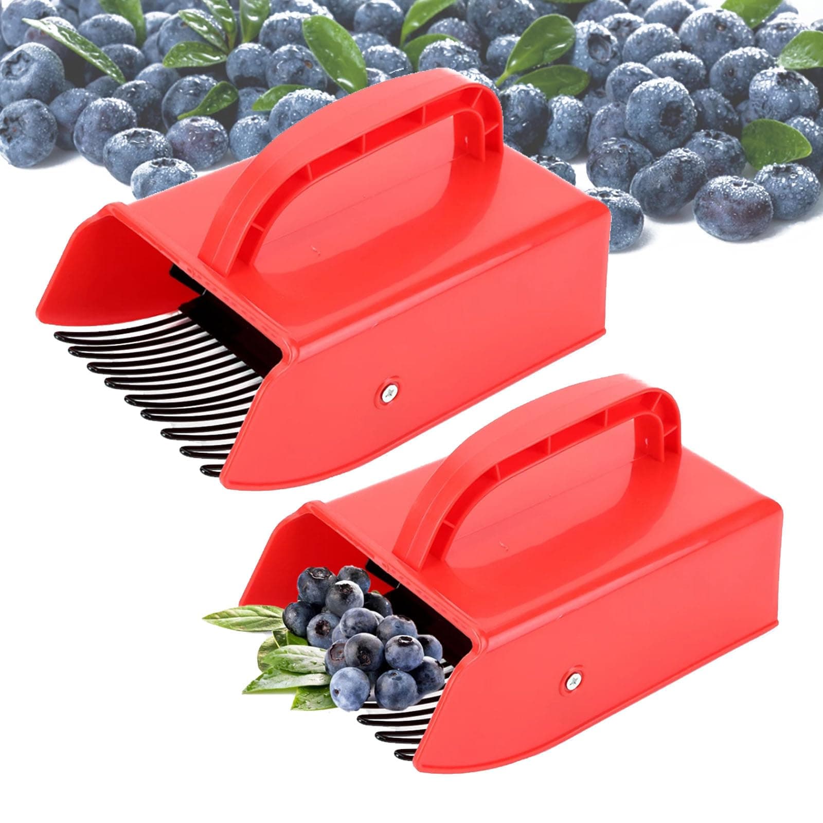 Naturezhen 2 Pack Blueberry Picker, Sharp Metal Comb, Ergonomic Grip