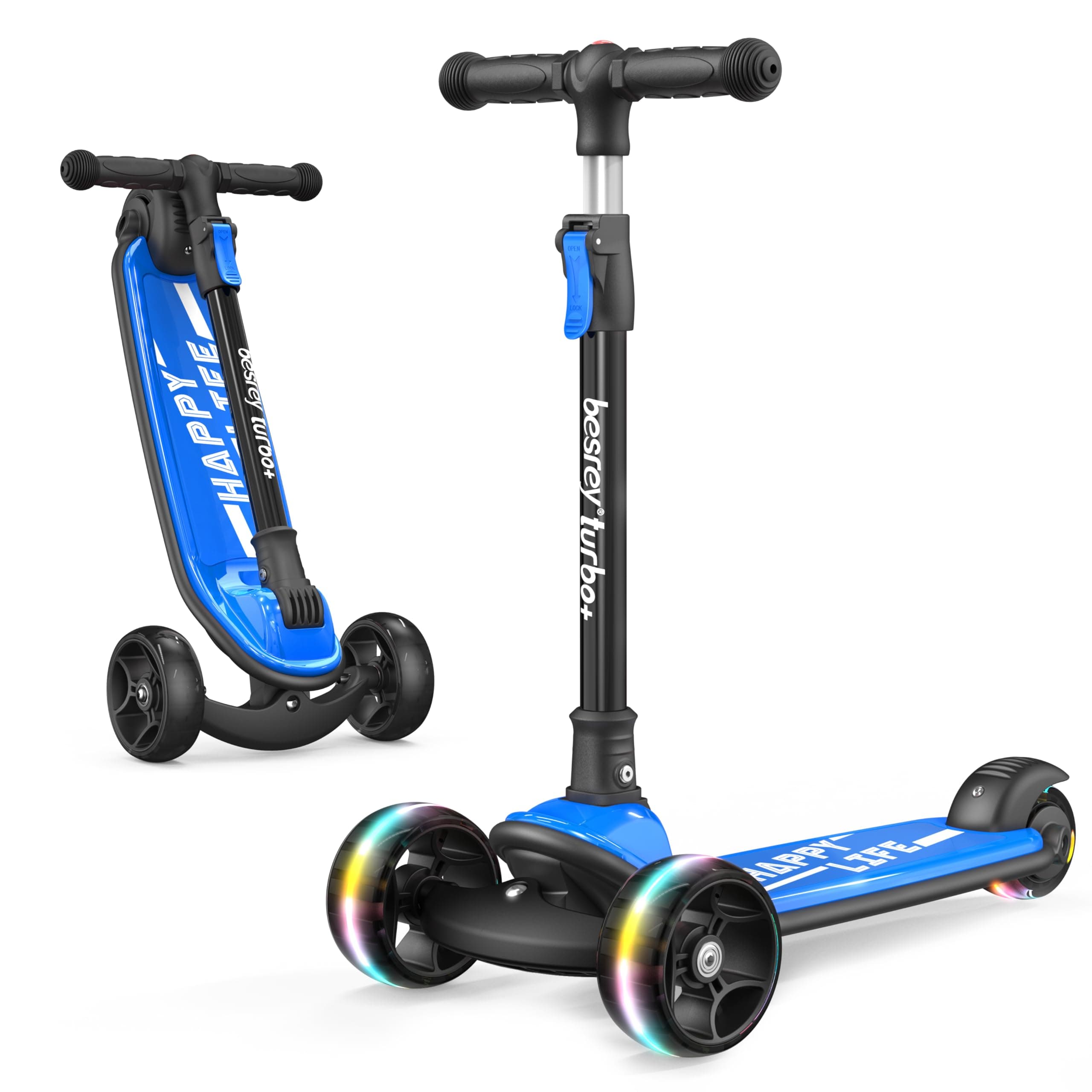 besrey 3 Wheel Scooter for Kids Ages 3-10 with 4 Adjustable Height
