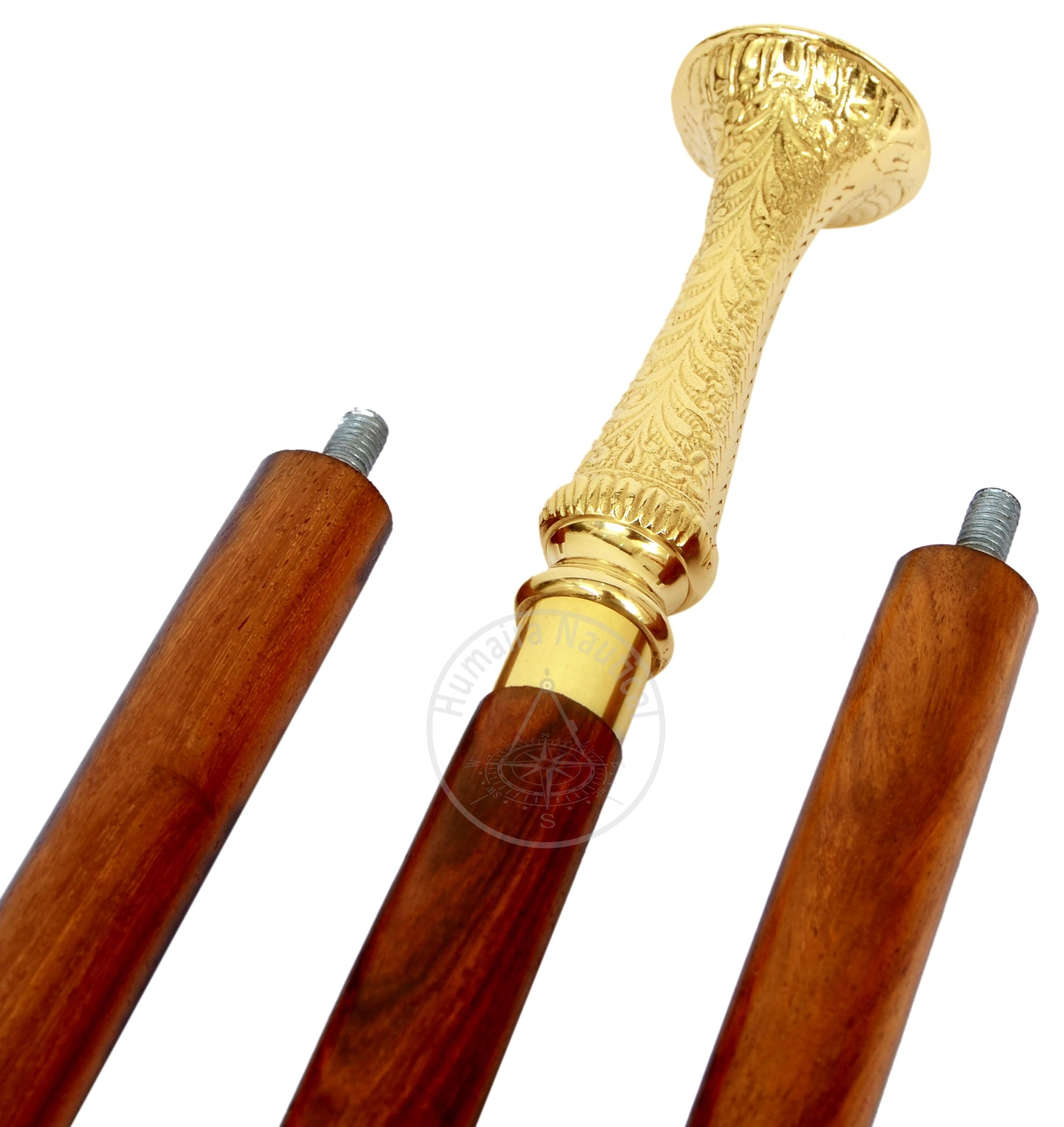 Brass Long Handle Walking Stick Cane Wooden Walking Stick Medieval Replicas Walking Cane Victorian Antique Adjustable Walking Cane Decorative Design Great Gift Option by Rose Handicrafts Store