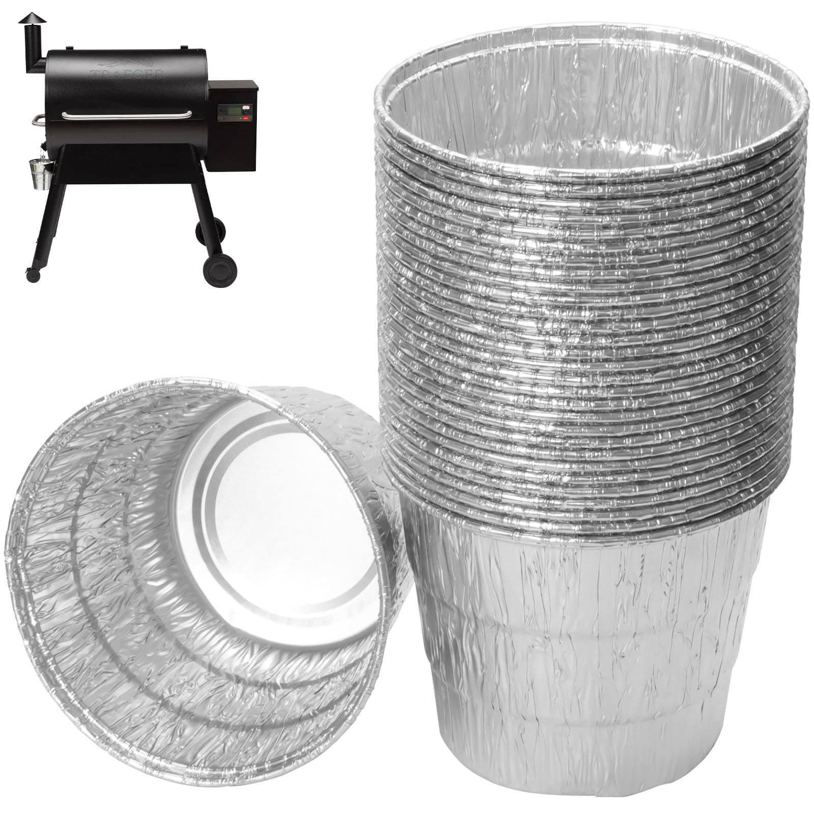 30-Pack BAC407 Grease Bucket Liner for Traeger Pro 575/870 Grill Tray liner