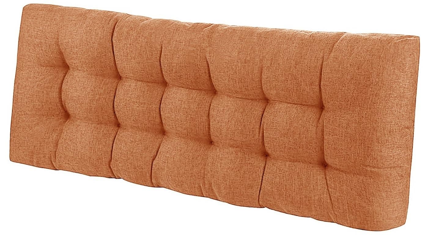 Indoor Bench Cushion Seat Pad 100cm x 40cm Linen Rectangle Bench Cushions 120x40 90 x 35 150 x 40, 8cm Thick for Bay Window Entryway with Non-Slip Backing(Orange,130x40cm)