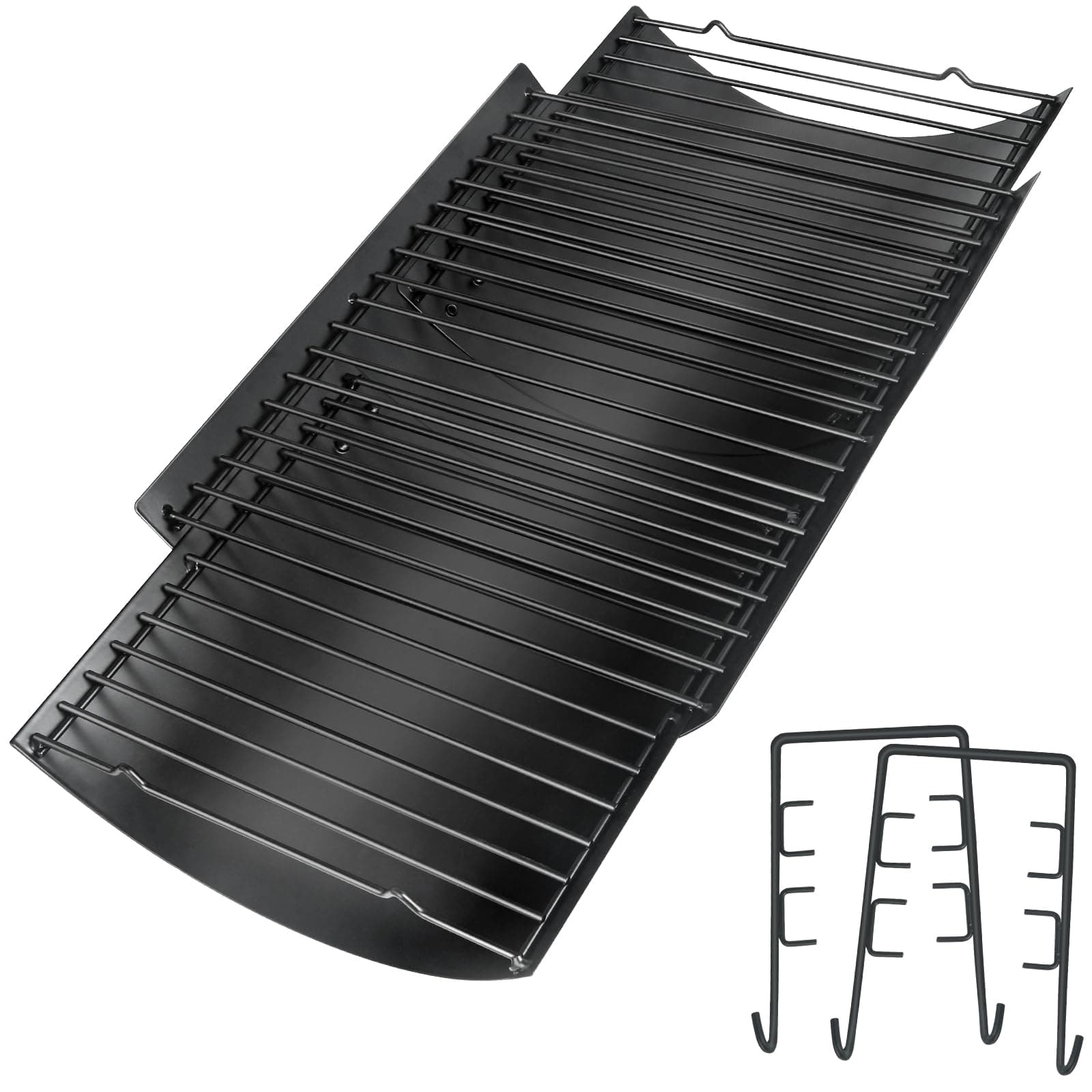 Adjustable Ash Pan for Chargriller Charbroil Grill Charcoal Tray Metal Ash Drip Trays Catcher 23.62" to 35.43" 1224 1324 2121 Fire Grate for Oklahoma Joe Royal Gourmet Replacement Parts