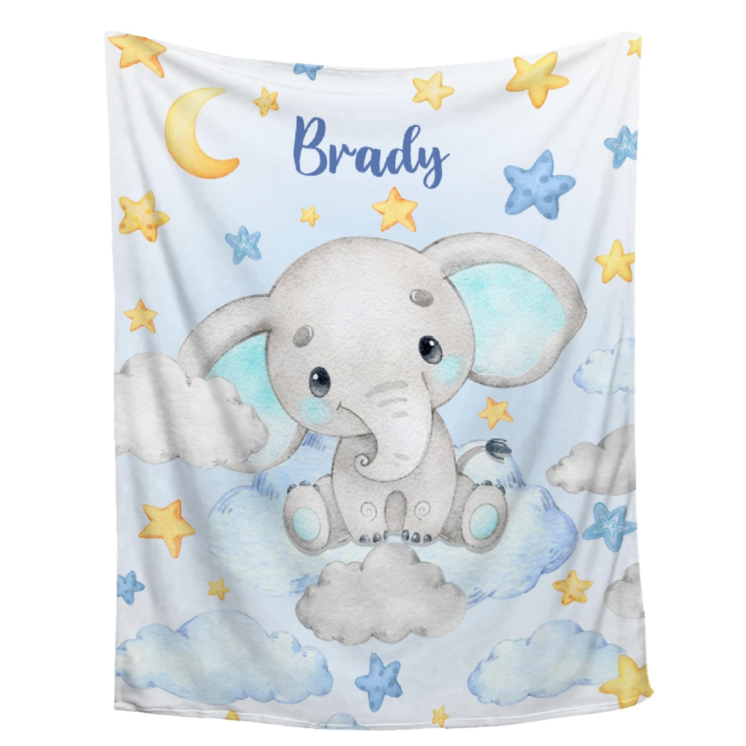 Maitreya Custom Elephant Baby Name Blanket,Personalized Elephant Baby Blanket,Custom Blankets or Kids,Customized Name Blanket for Toddlers Kids Nursery Stroller Crib Decor,40"x50"-Throw Size