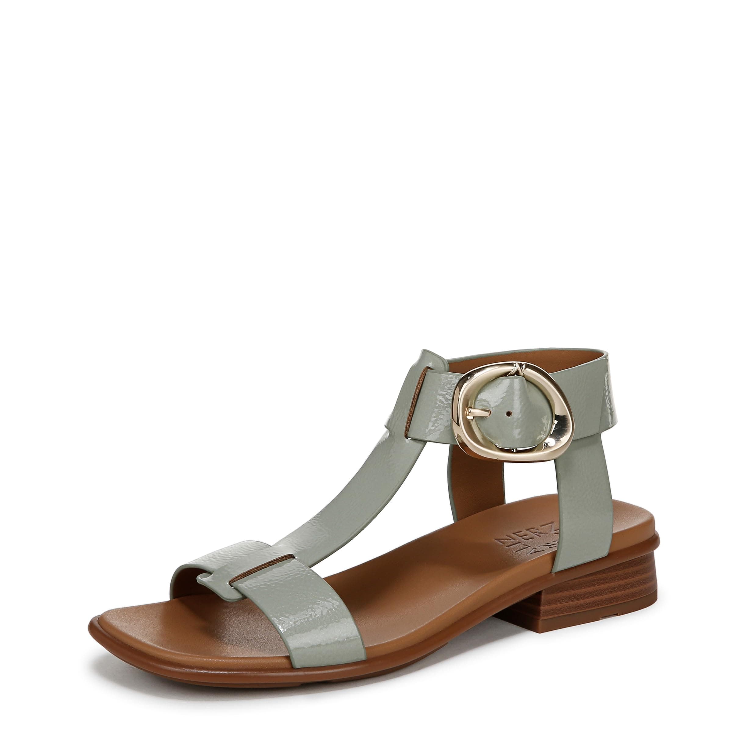 Naturalizer Women's Brandy Flat Sandal, Pistachio Green, 5