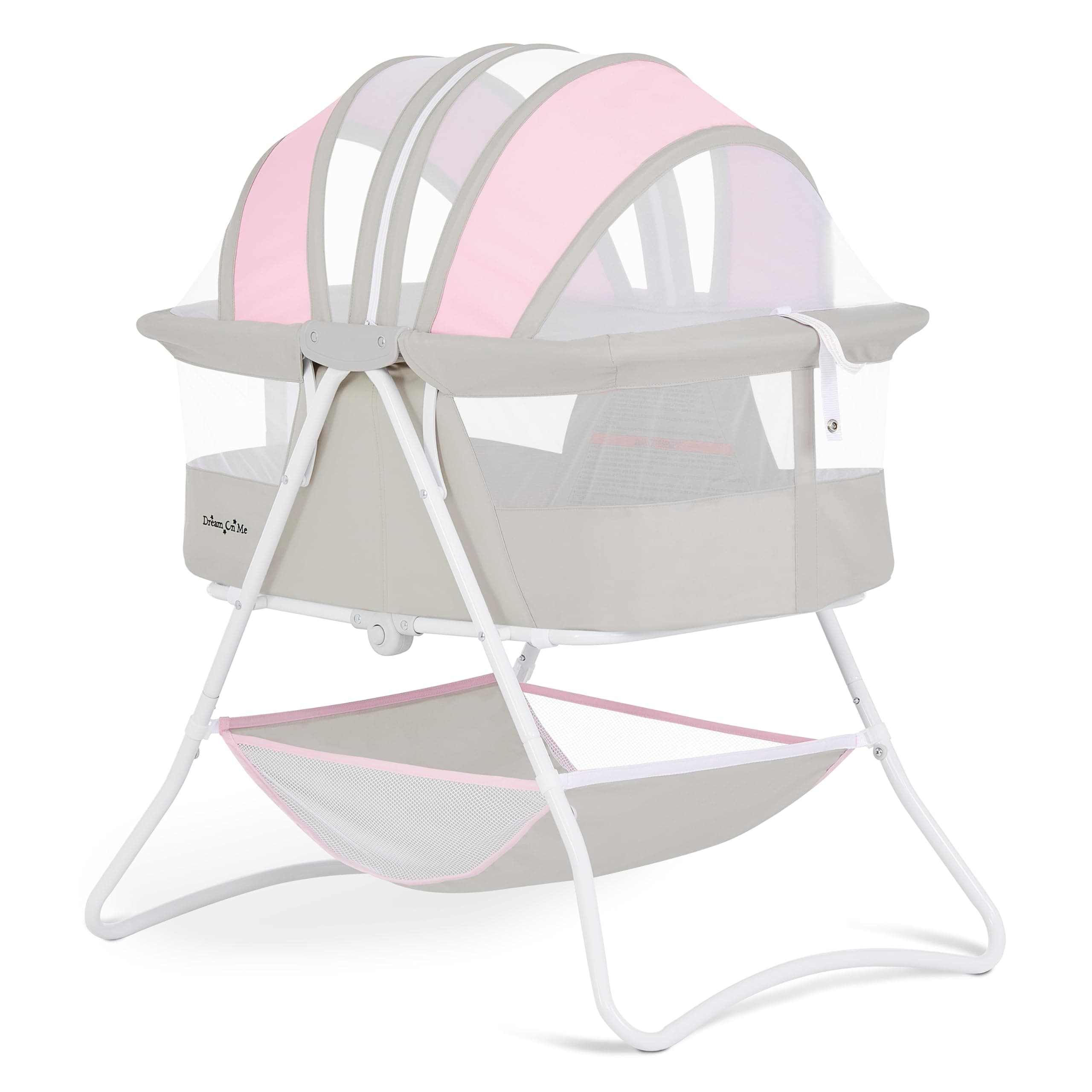 Dream On Me Canadian Karley Bassinet in Grey & Pink