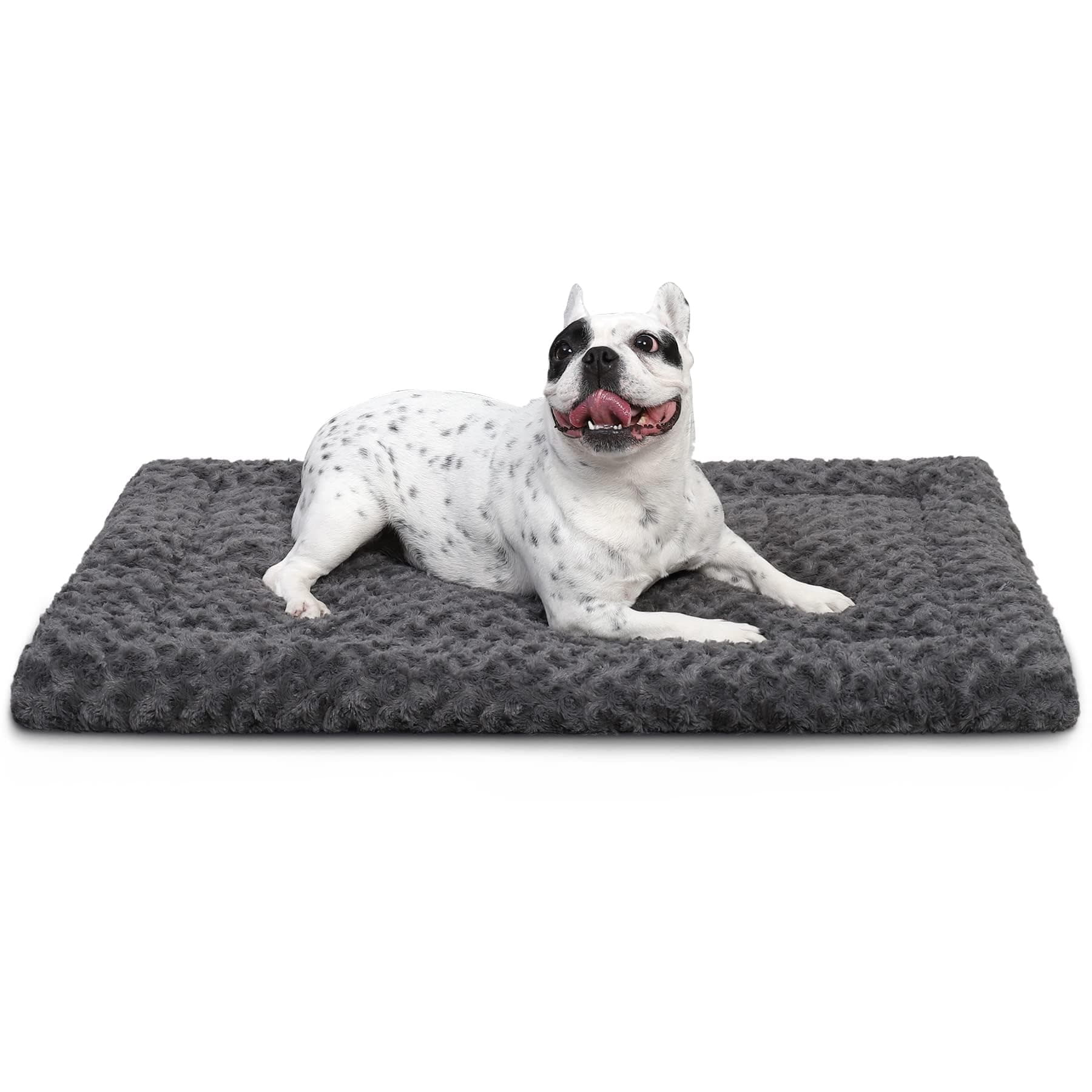Exsnugy Washable Dog Bed Mat Crate Pad, 76x48x3 cm（30 x 19 Inch）, Grey