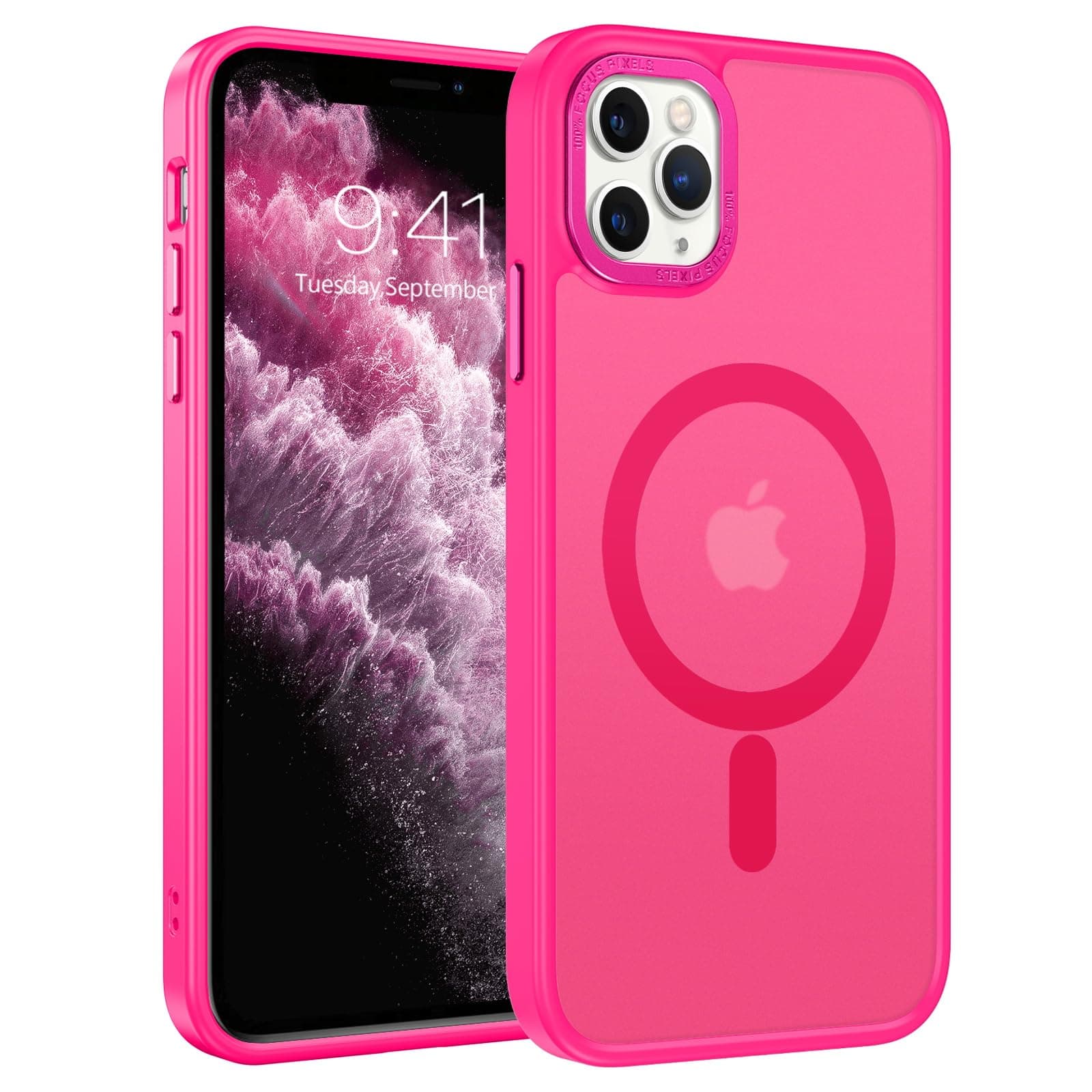 BENTOBEN Case for iPhone 11 Pro Case,[Compatible with MagSafe] Slim Translucent Matte Magnetic Shockproof Protective Anti Slip Women Men Case for iPhone 11 Pro 5.8",Hot Pink