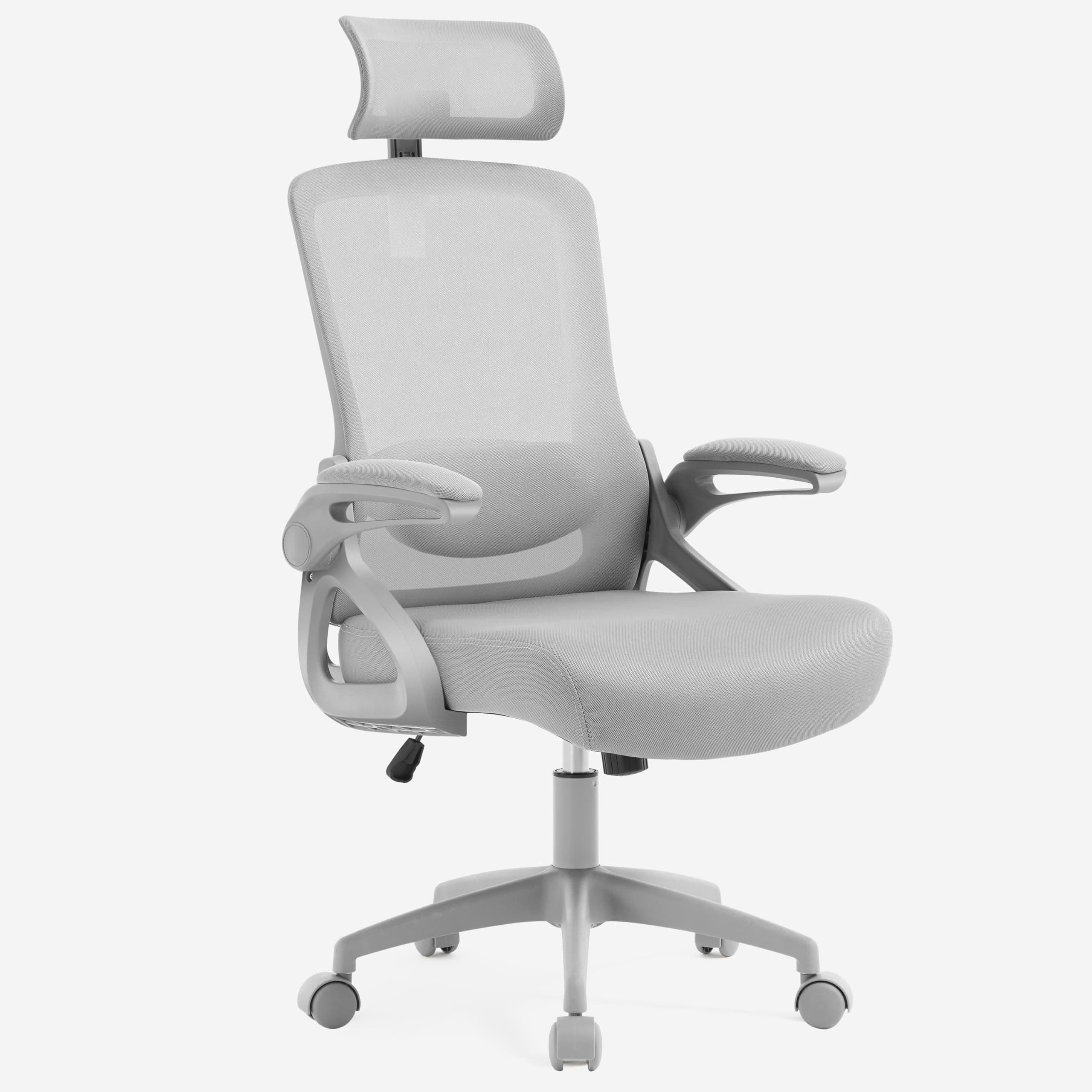 Fizzin Office Chair, Ergonomic Office Chair with Adjustable Lumbar Support, 400 LBS Computer Chairs Breathable Mesh Desk Chair Ergonomic with Thickened Cushion, Comfy Home Office Desk Chair (Gray)