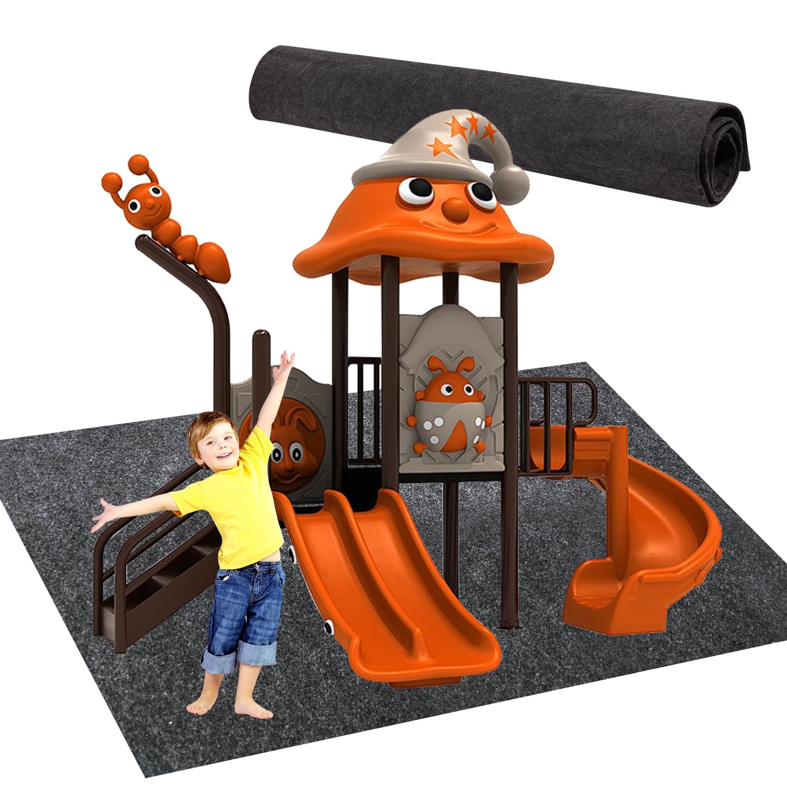 71x 55 Inches Large Outdoor Playhouse Mat Outdoor Play Mat Non Slip Backing